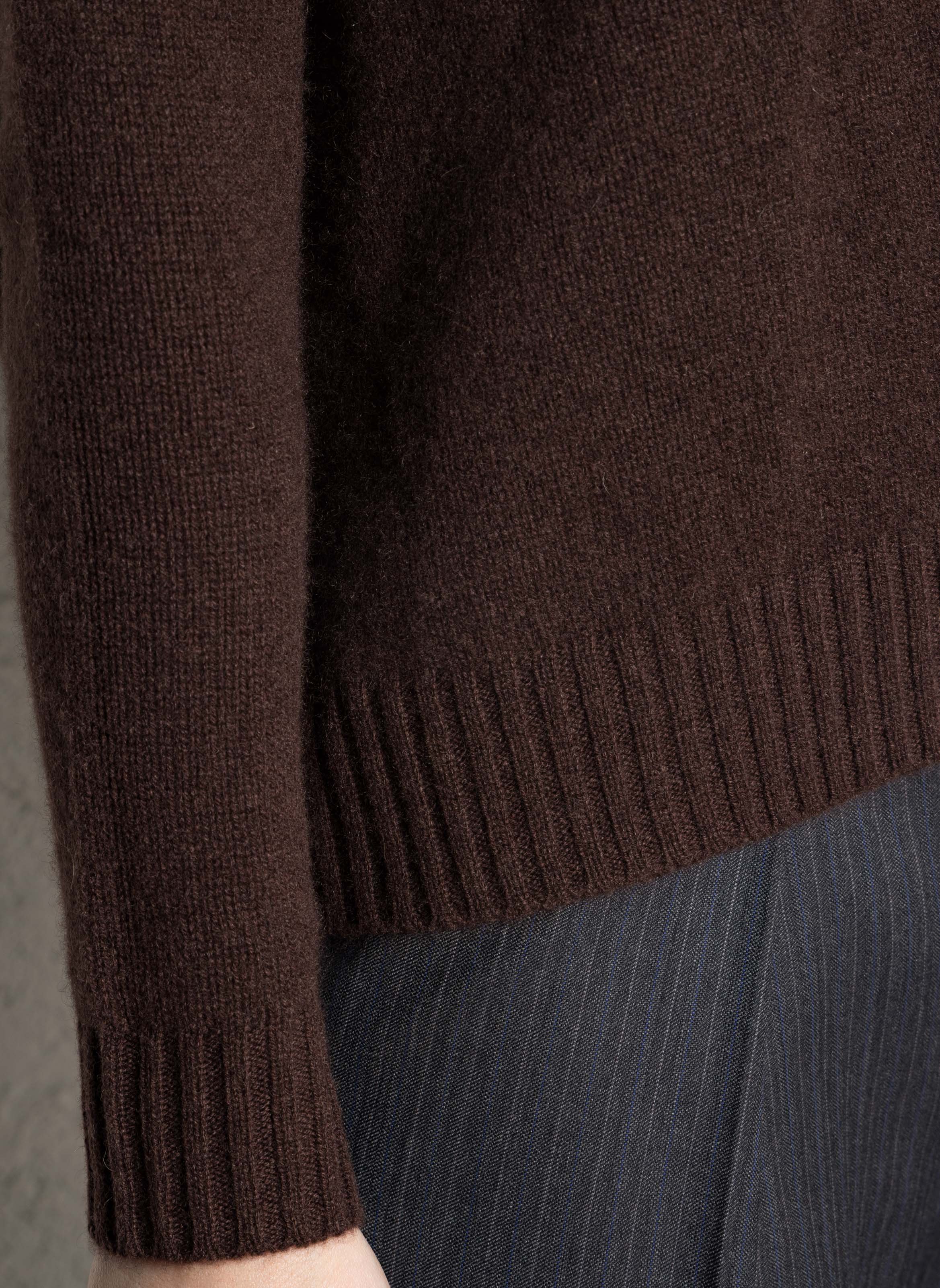 Pull col roulé en cachemire tila KUJTEN Marron