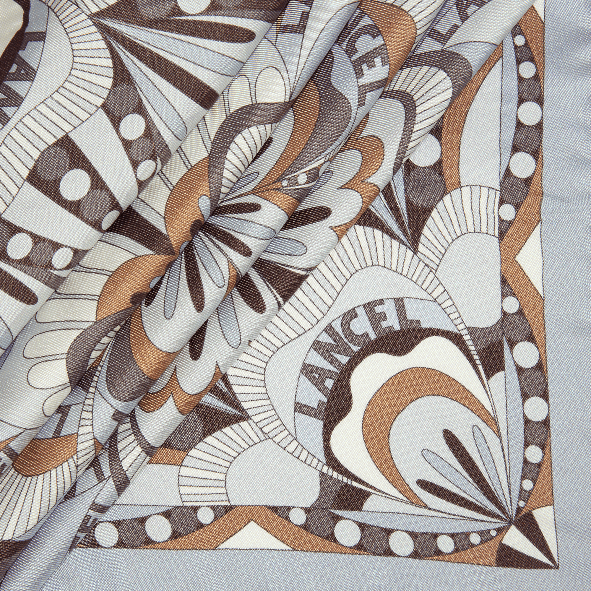 Carré de soie 90 motif floral de lancel en soie LANCEL Bleu