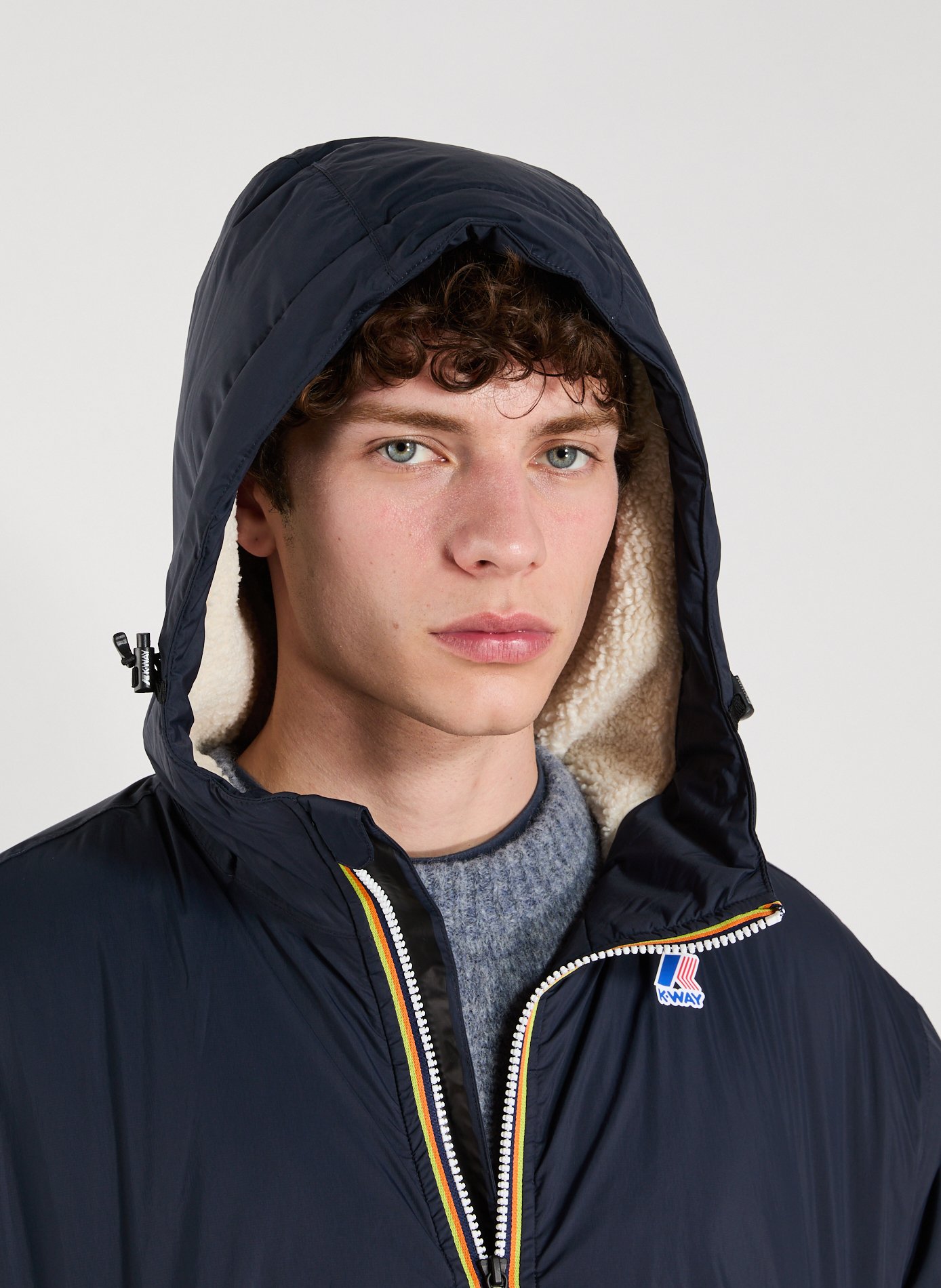 Mid-length hooded jacket K-WAY Blue