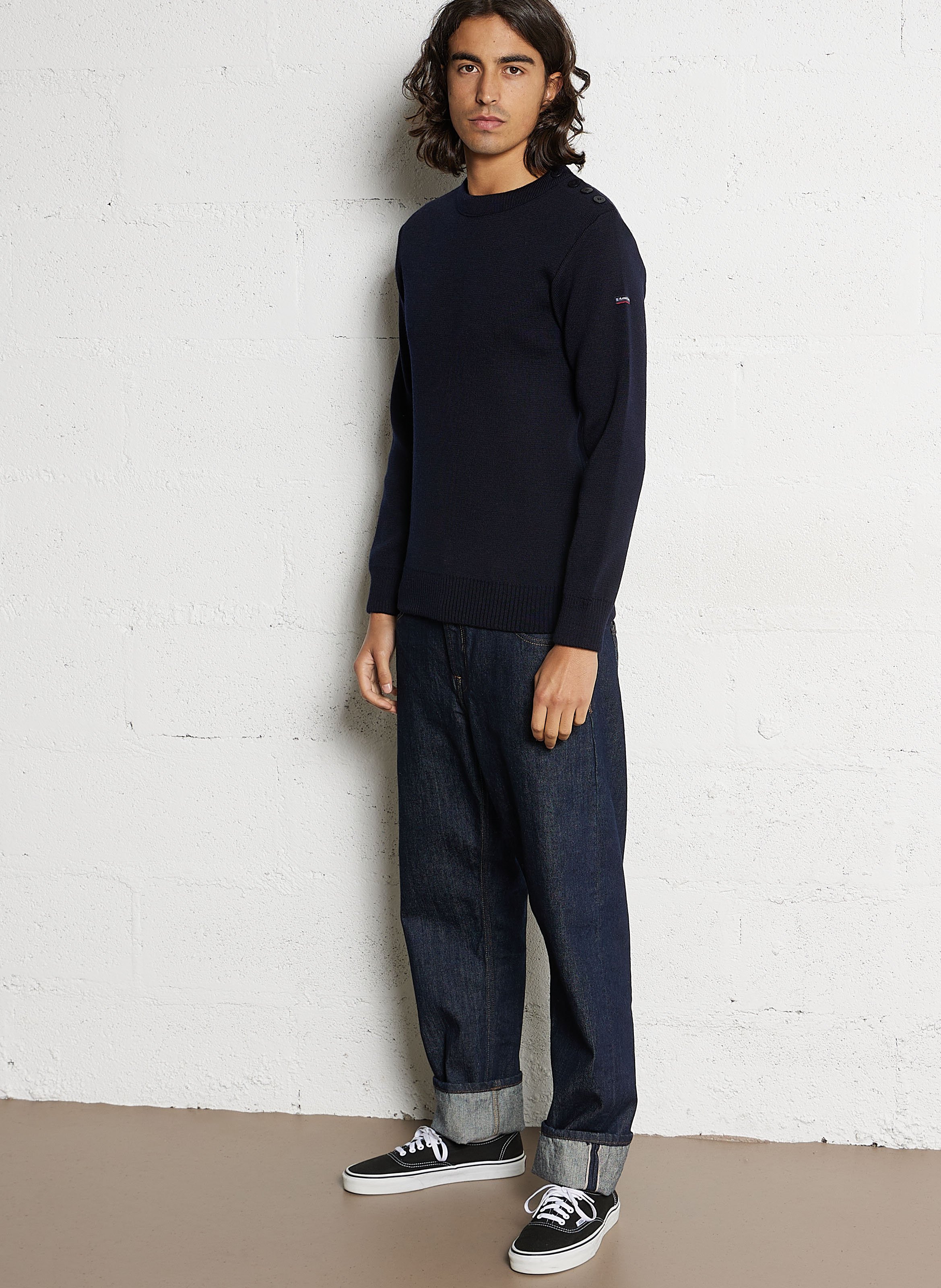 Pull droit col rond en laine gavrinis ARMOR-LUX Bleu