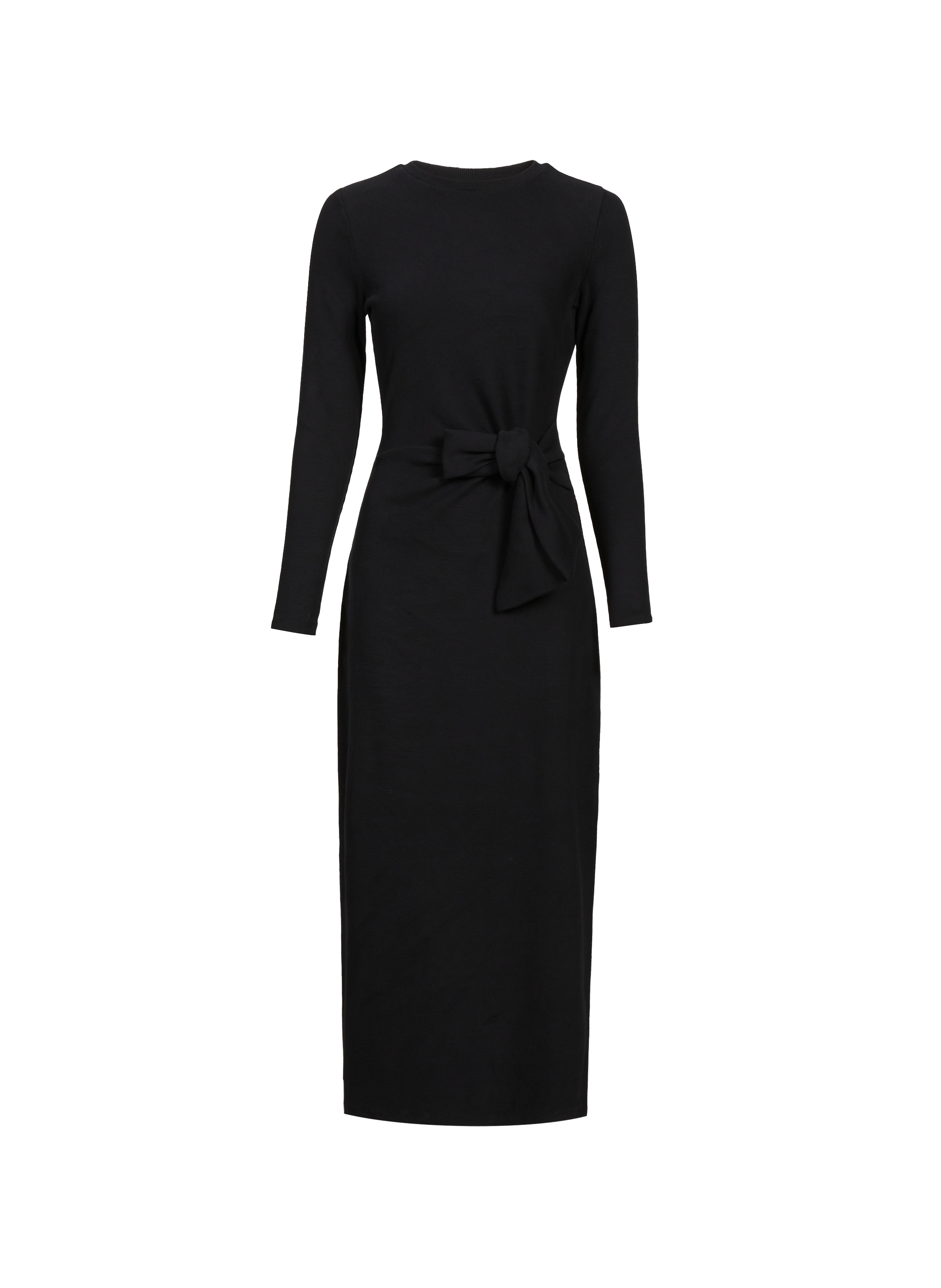 SAISON 1865 Robe longue nouée en coton mélangée Black