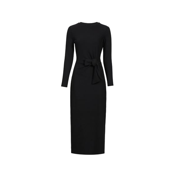 Robe longue nouée en coton mélangée Robe longue nouée en coton mélangée