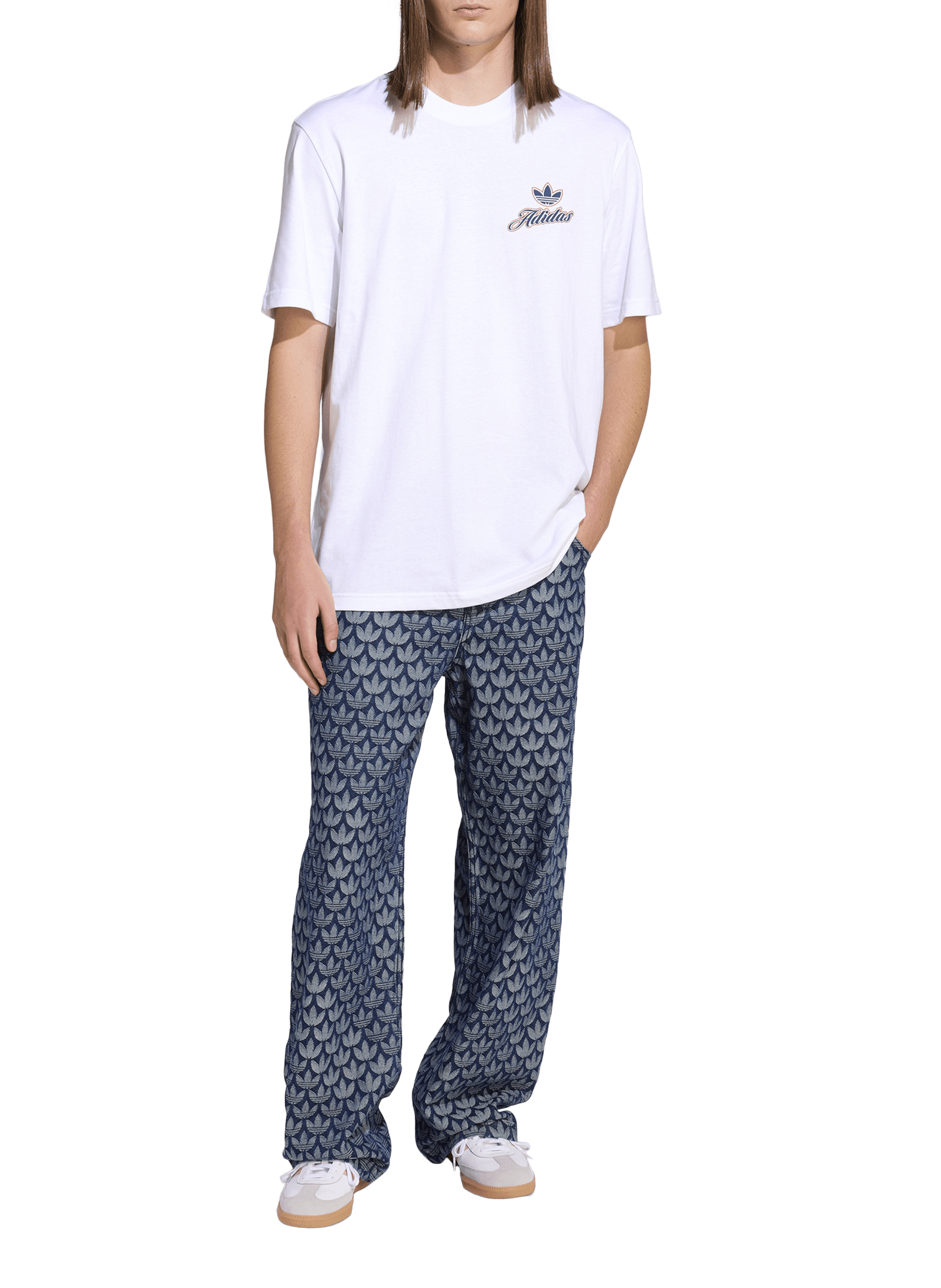 Jean Monogram en coton ADIDAS Bleu