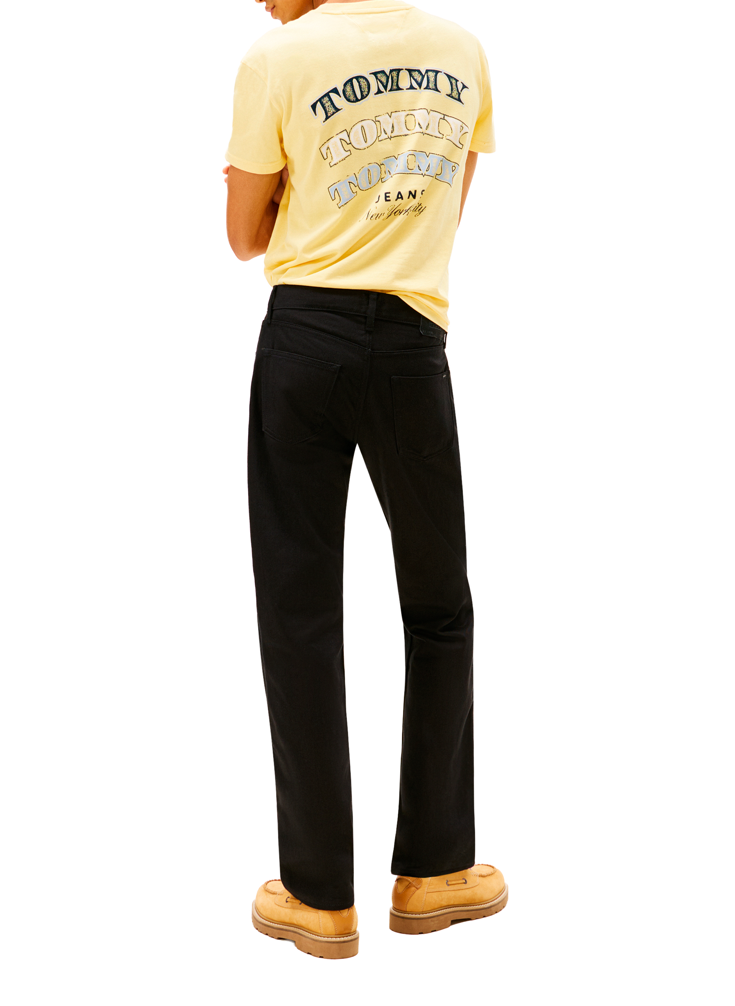 Jean coupe droite en coton TOMMY HILFIGER Noir