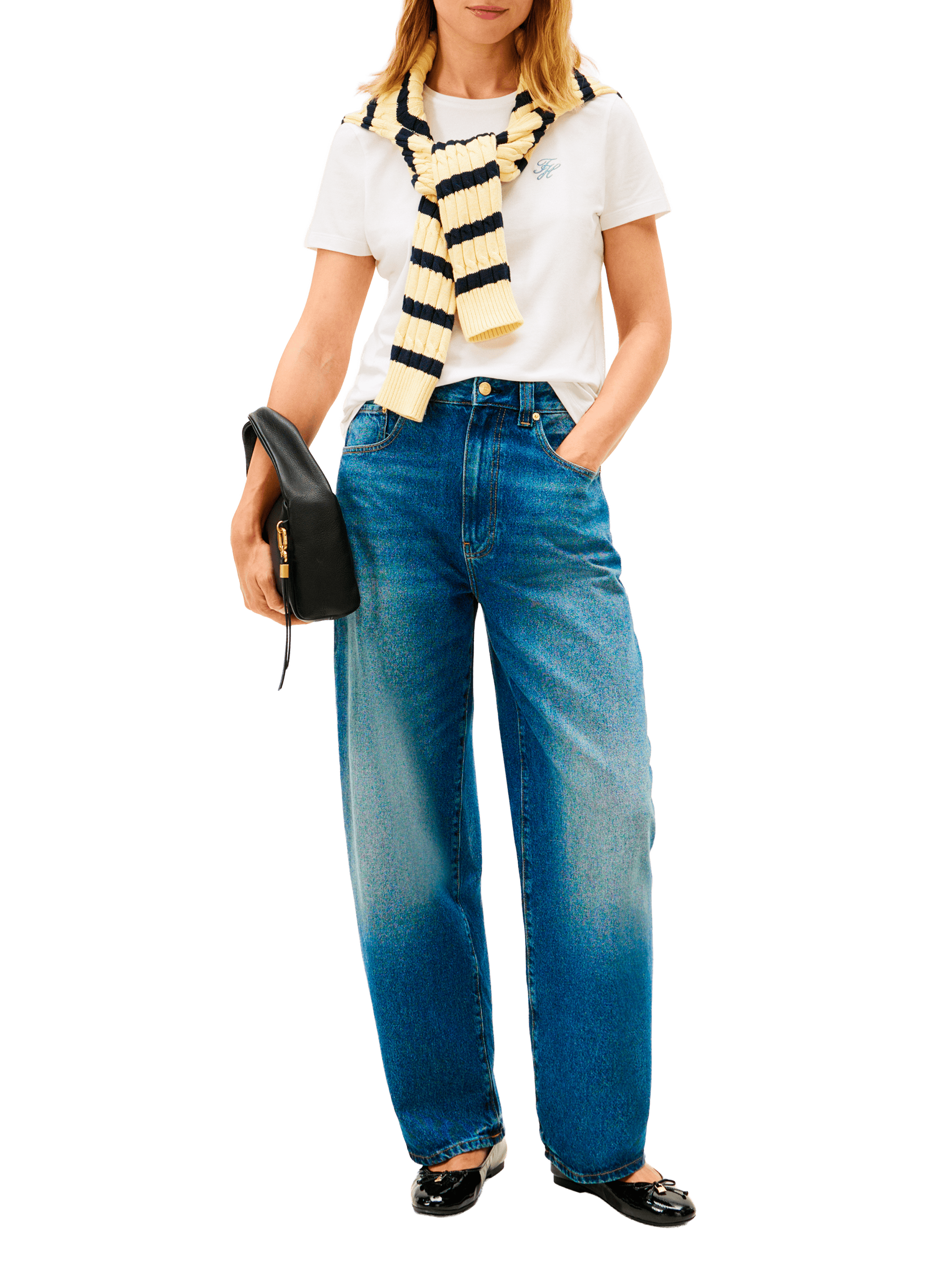 T-shirt manches courtes en coton mélangé TOMMY HILFIGER Blanc