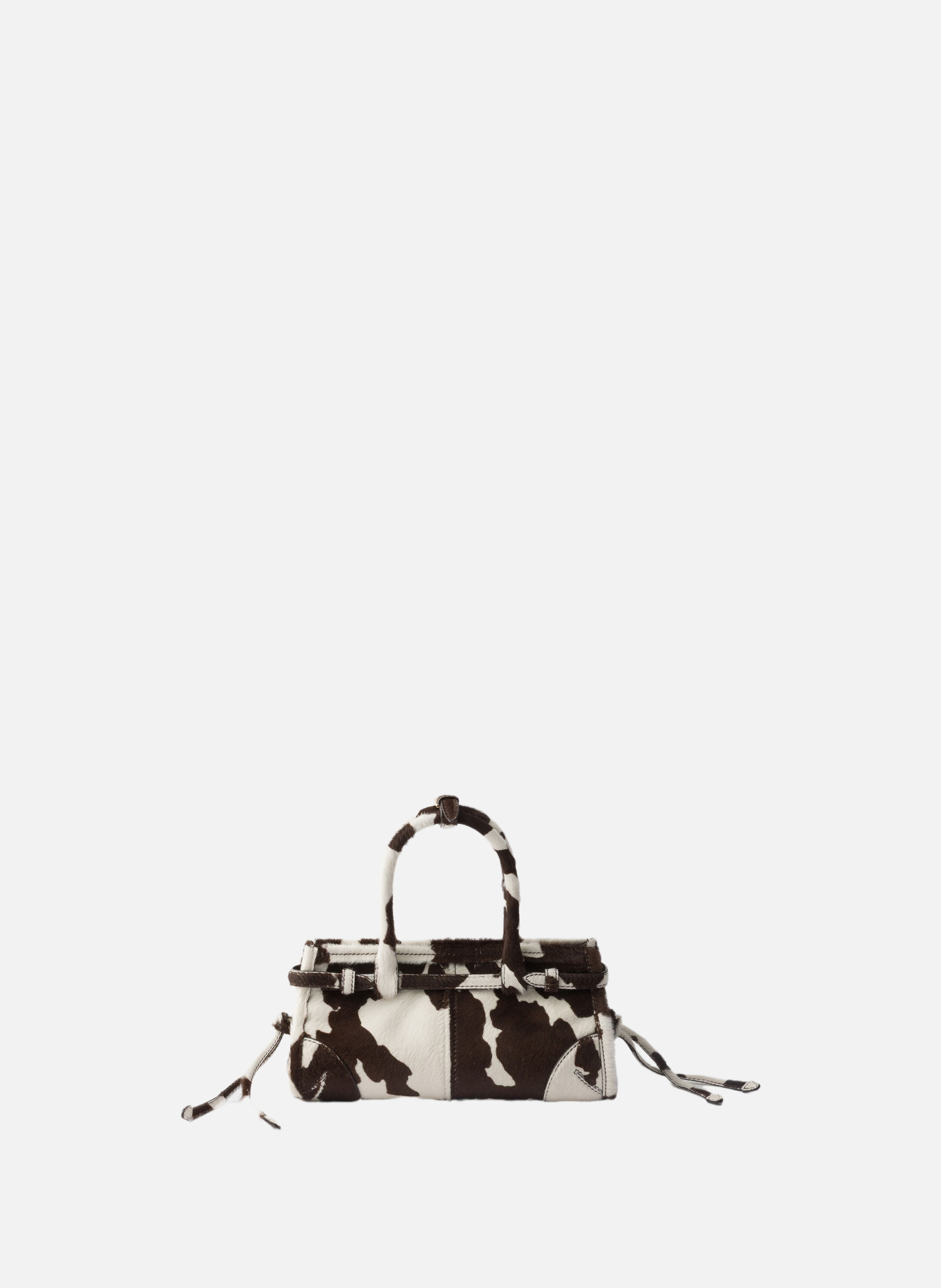 Mini sac à main prada bonnie en cuir imprimé PRADA Blanc