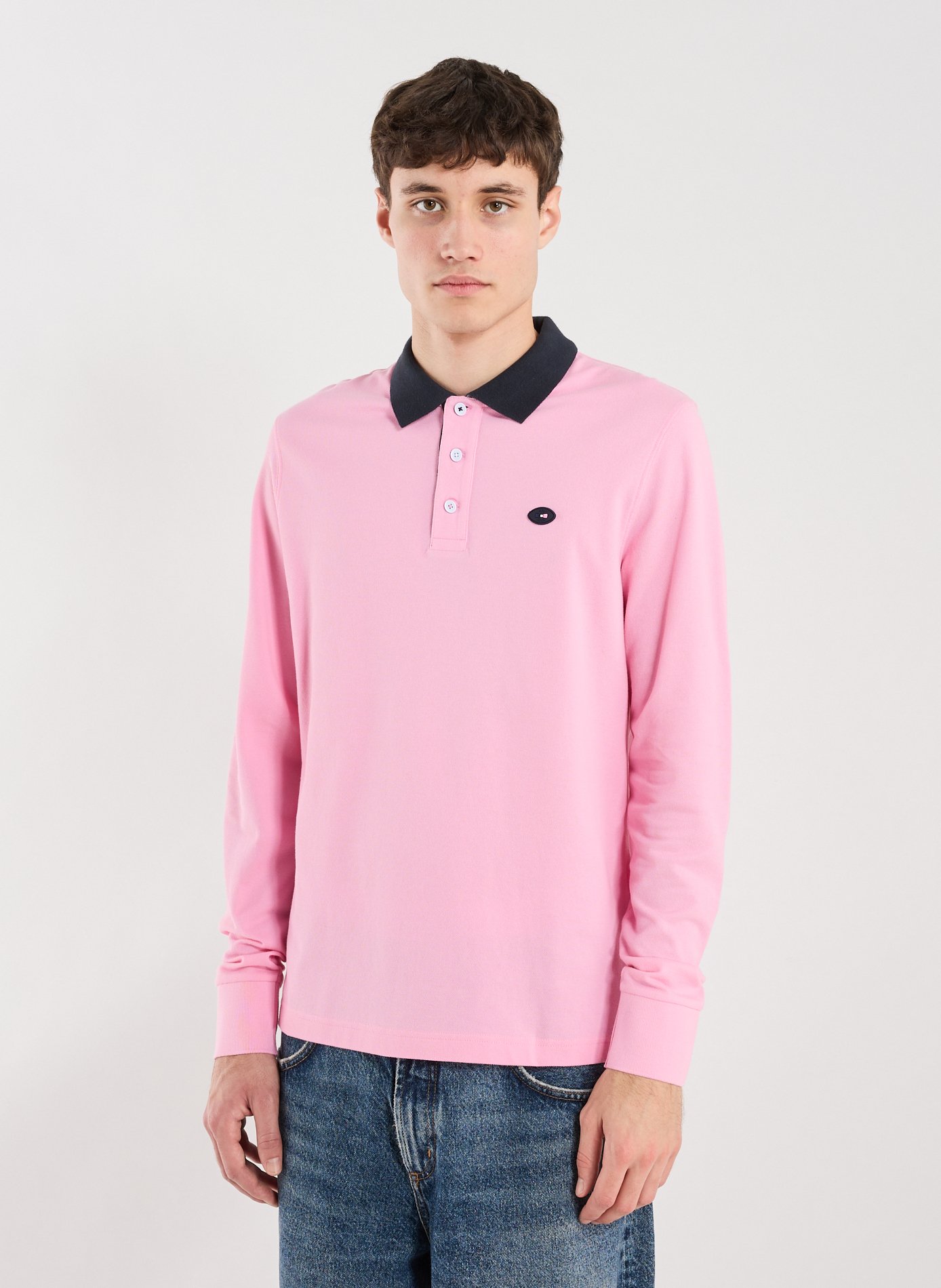 EDEN PARK Polo manches longues en coton Rose