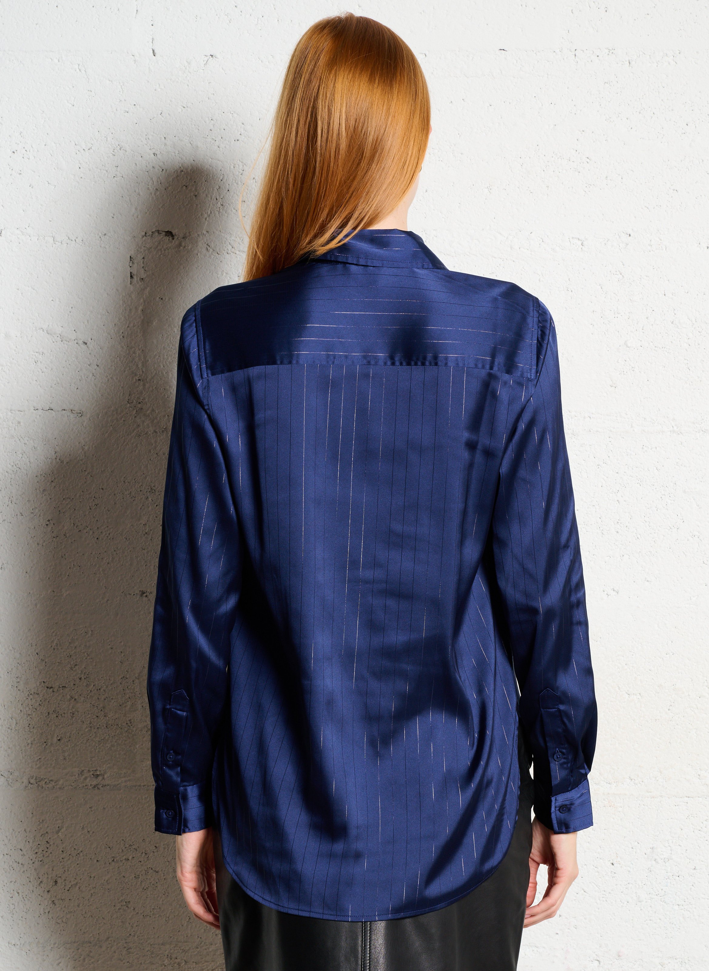 Chemise col classique rayé Bleu