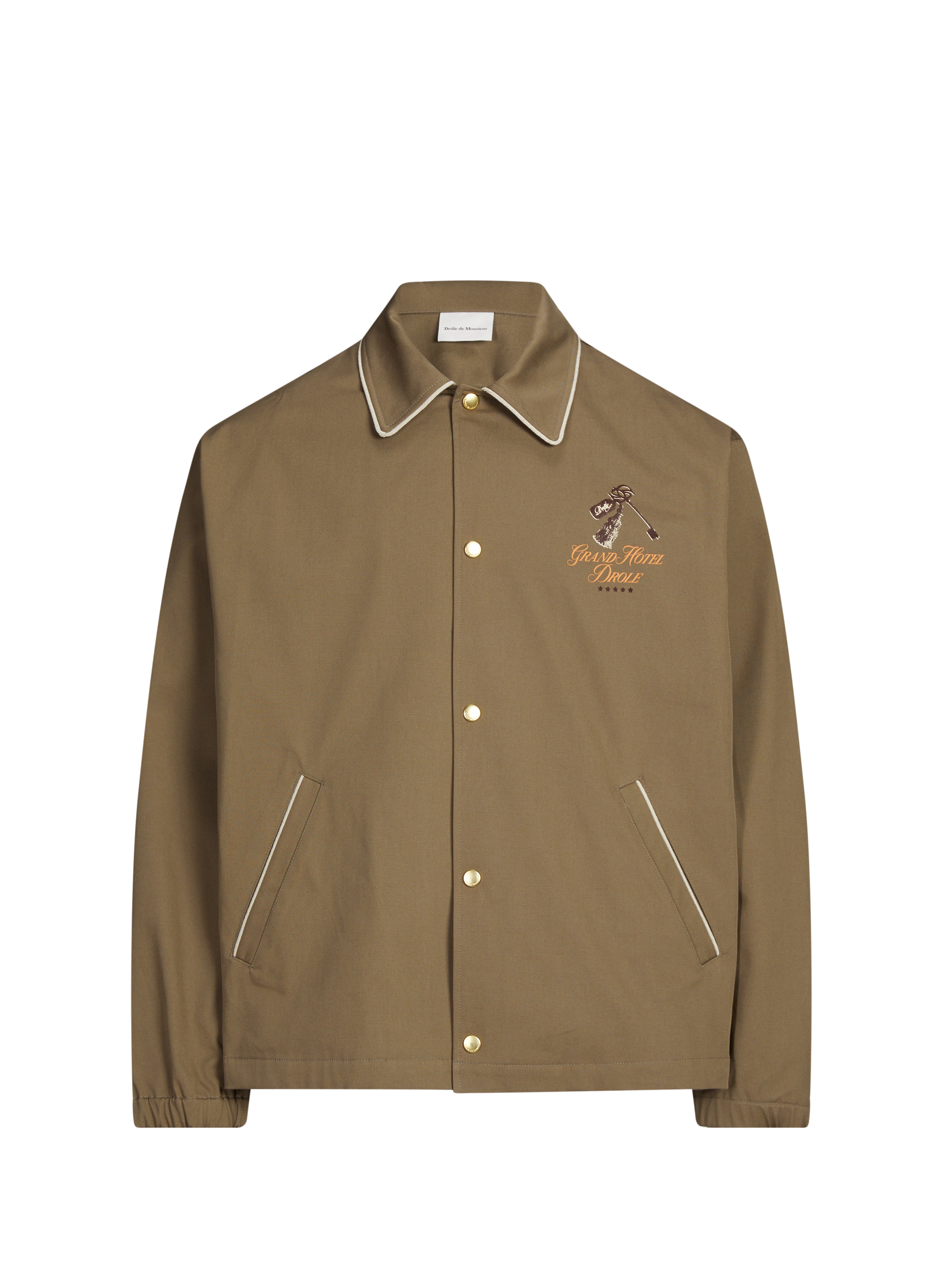 Jacket with classic collar in blended cotton DROLE DE MONSIEUR Brown