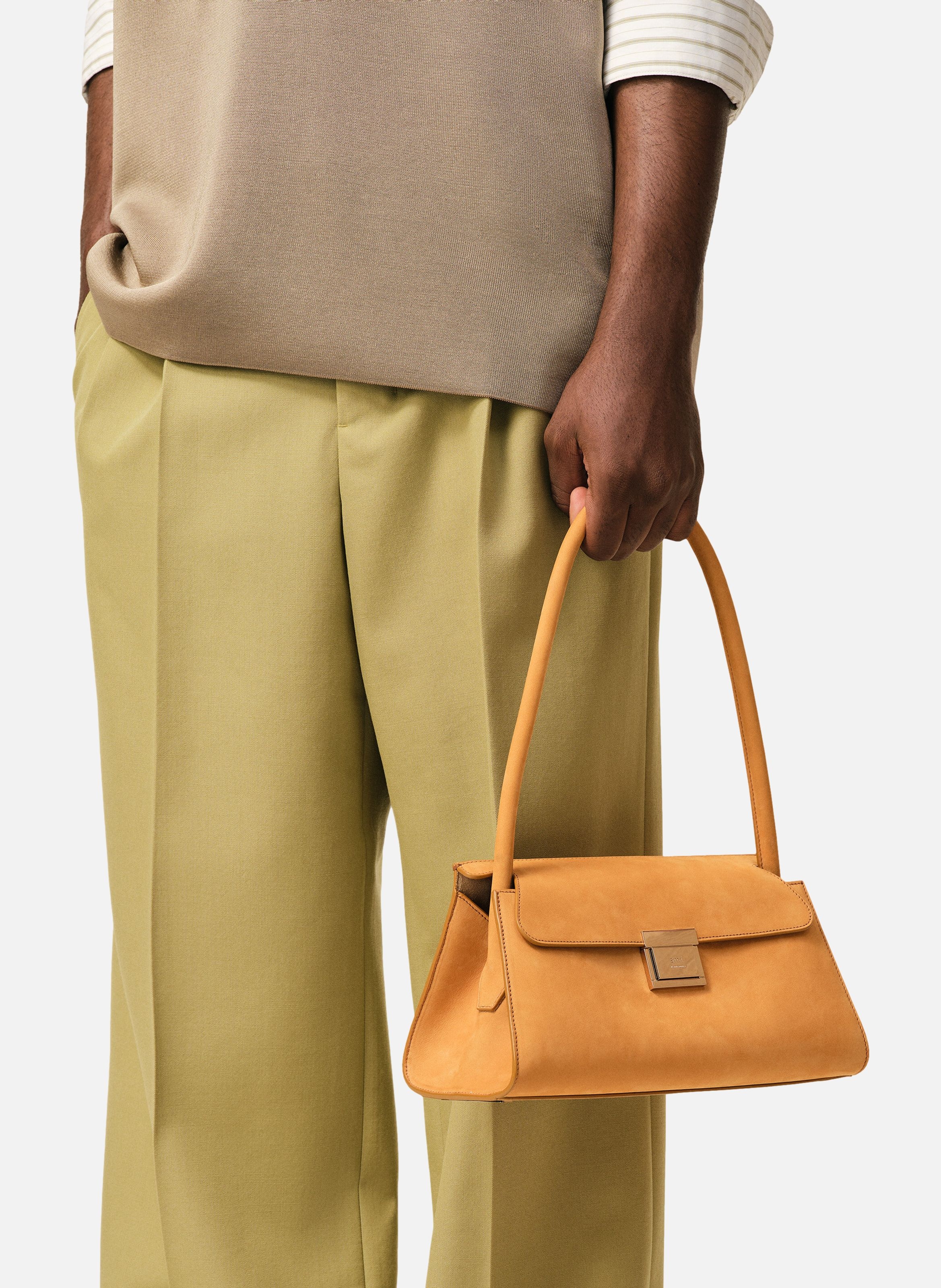 Petit sac mimi unisexe en cuir de veau AMI PARIS Orange