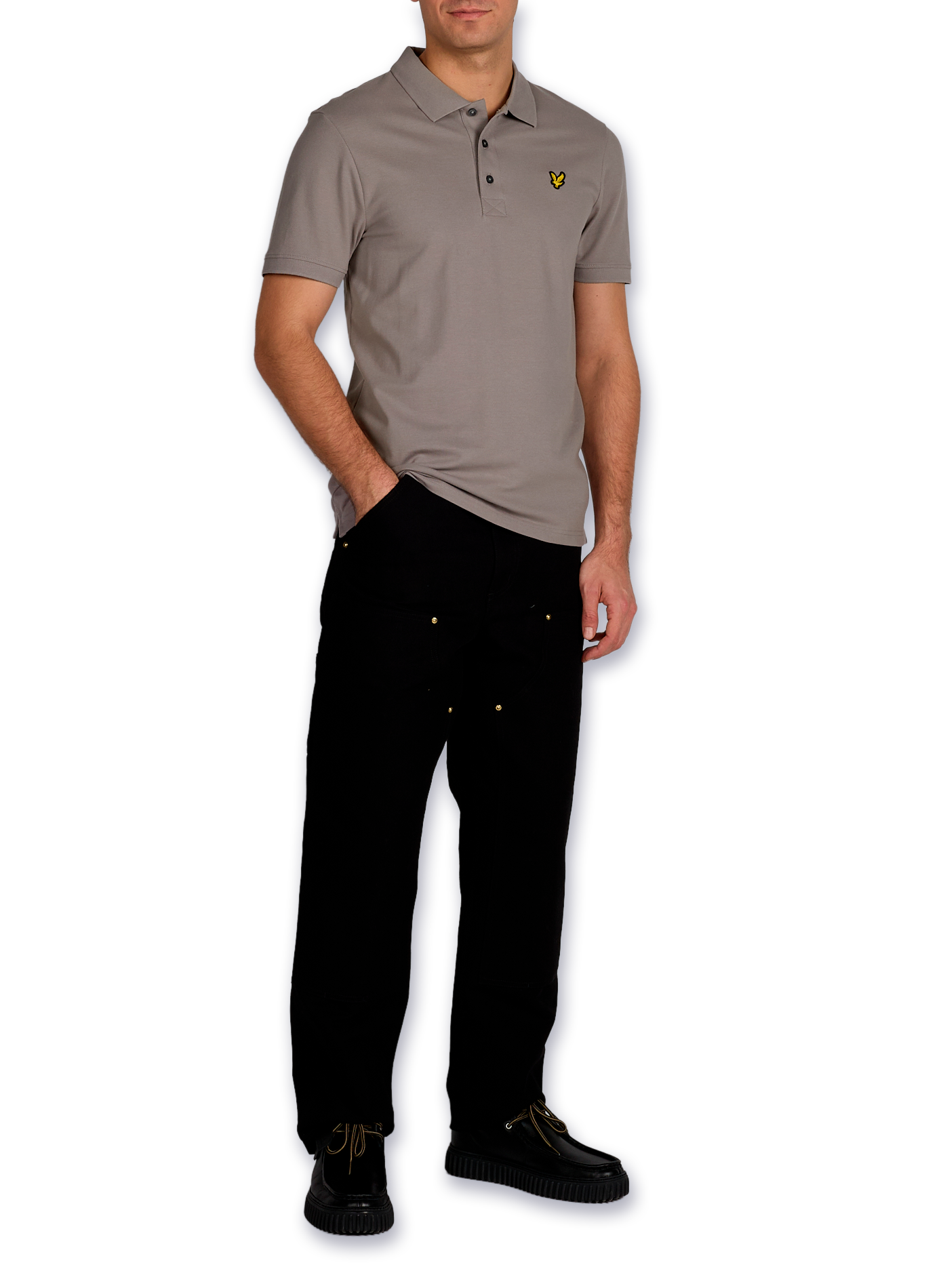 Polo à manches courtes en coton mélangé LYLE & SCOTT Gris