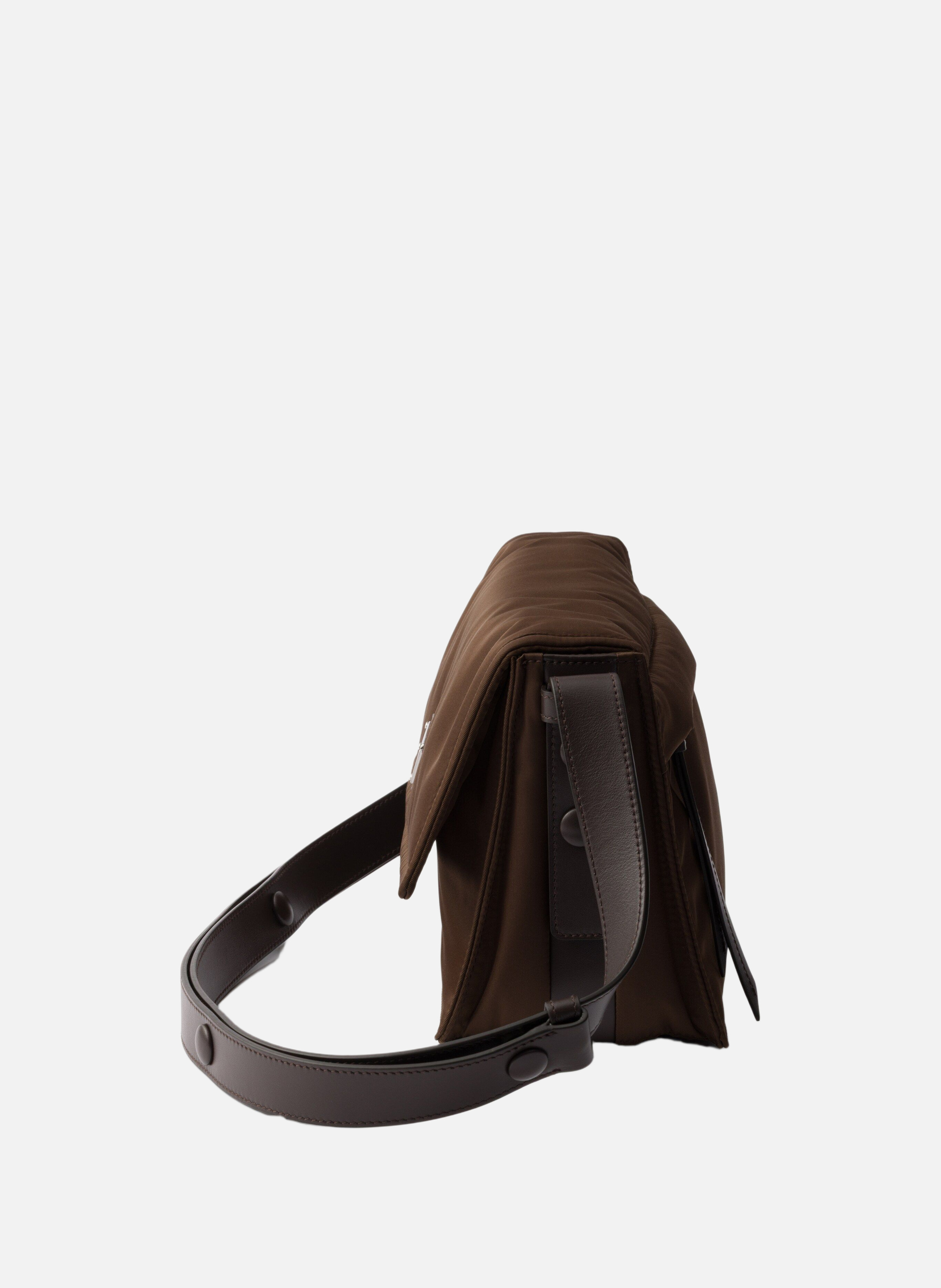 Petit sac porté épaule prada traveller en re-nylon PRADA Marron