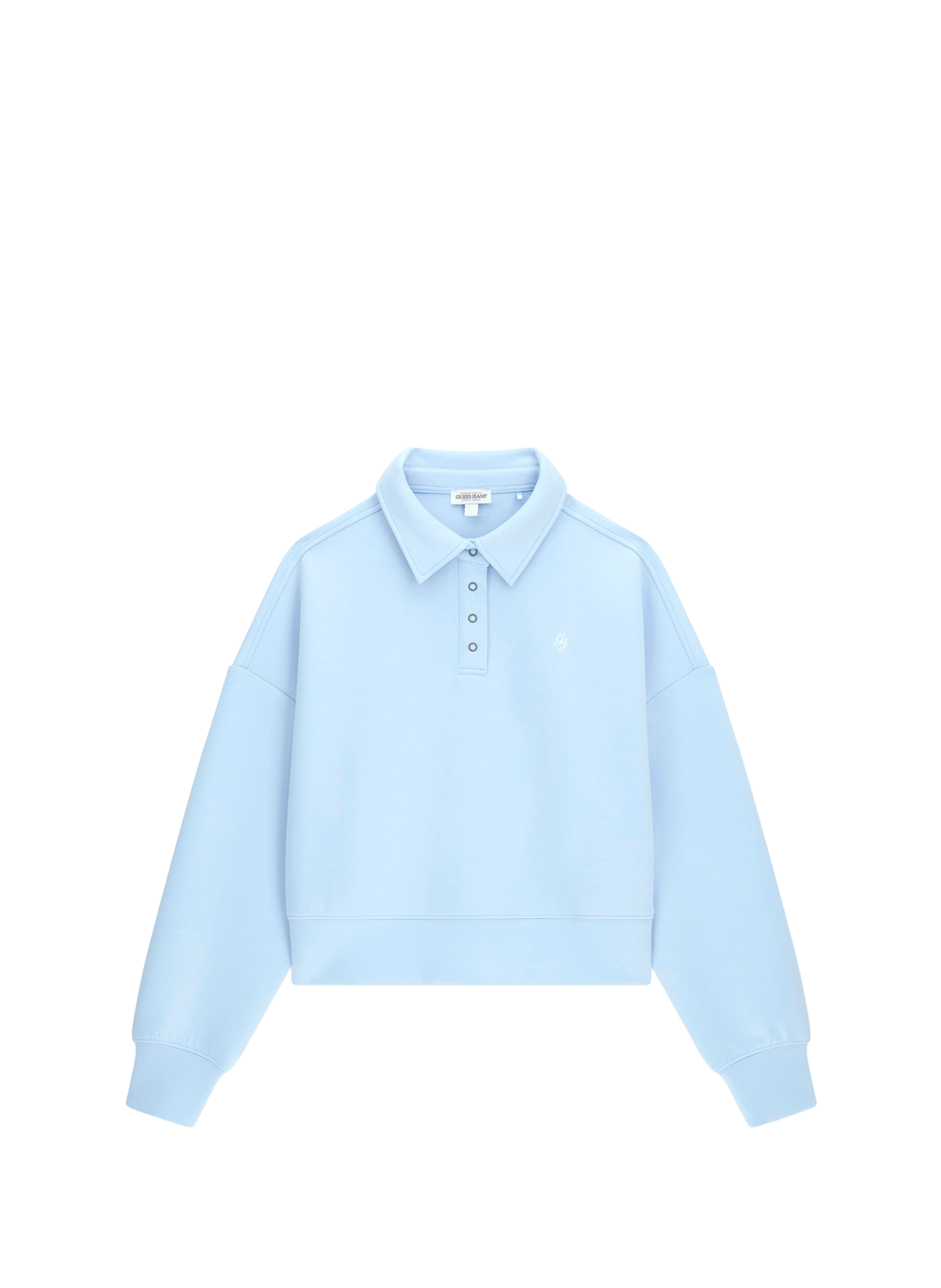 Sweat col polo coupe courte GUESS Bleu