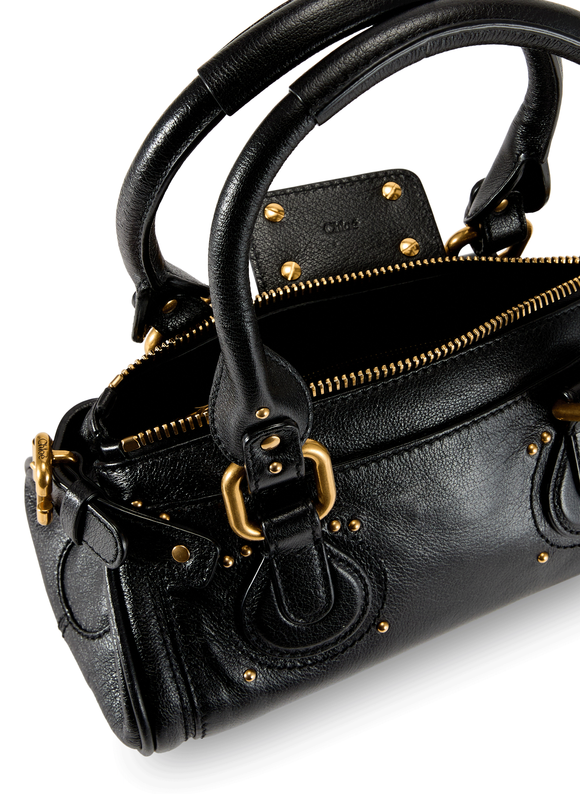 Sac à main en cuir de buffle grainé CHLOÉ Noir