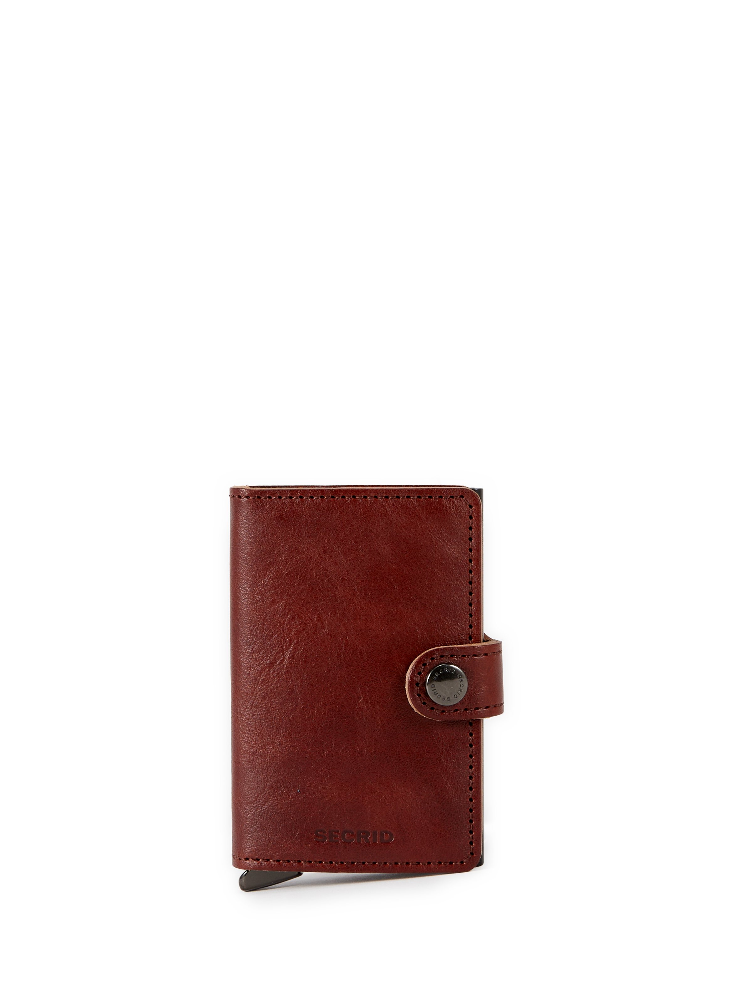 Mini mixed grain leather card holder SECRID Brown