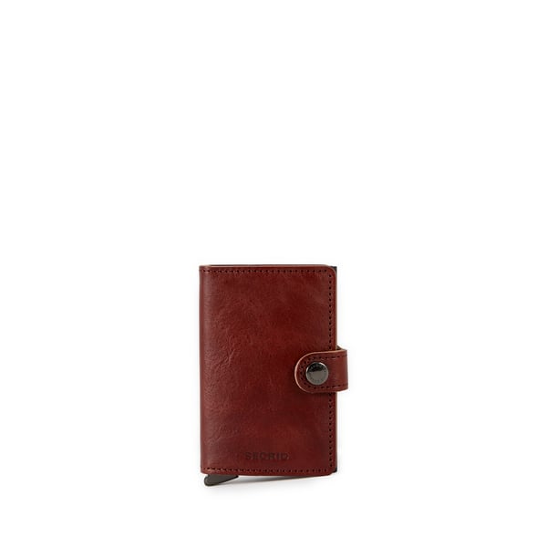 Mini porte-cartes en cuir grainé mélangé Mini porte-cartes en cuir grainé mélangé