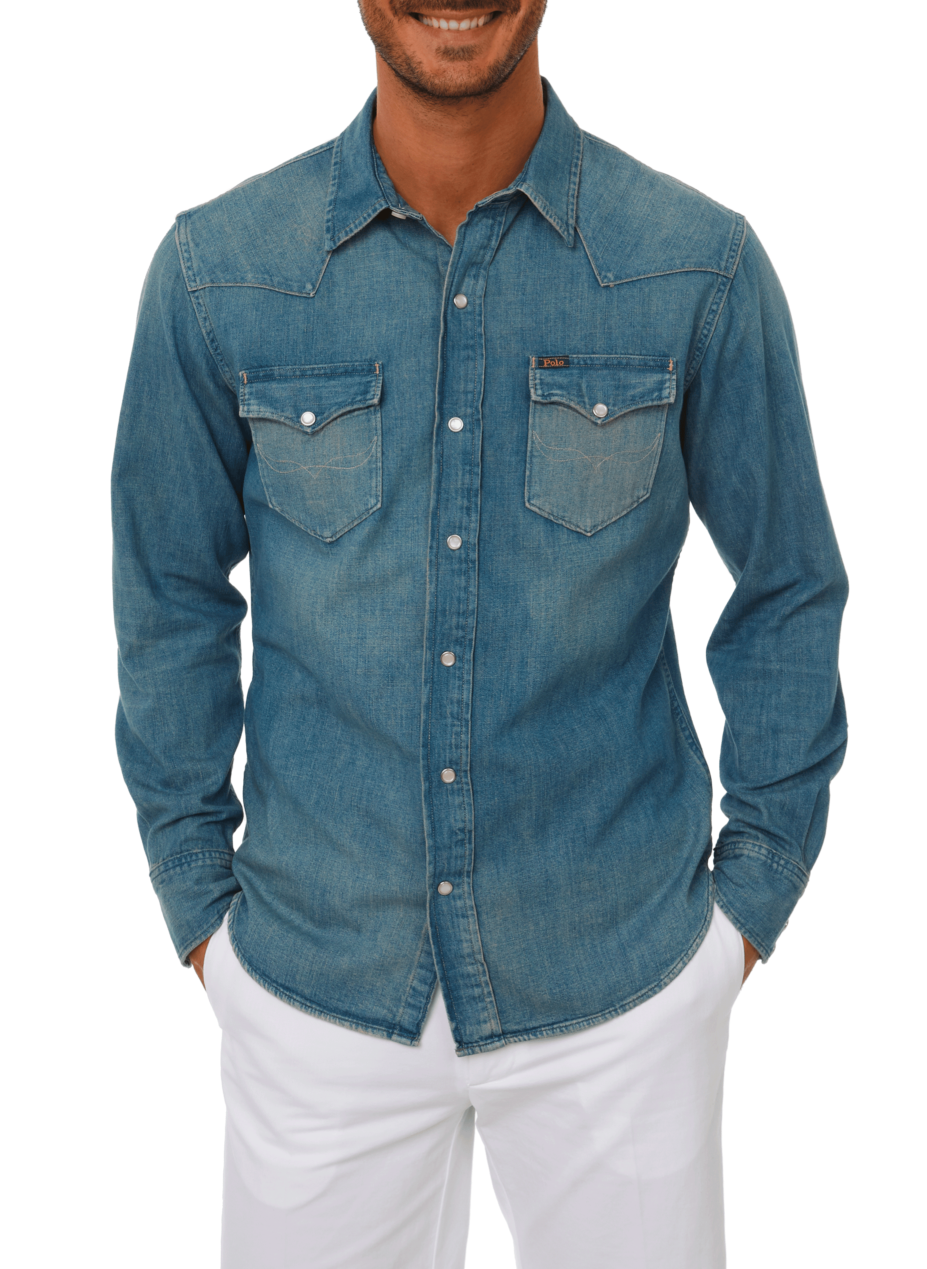 Iconic Western denim shirt POLO RALPH LAUREN Blue