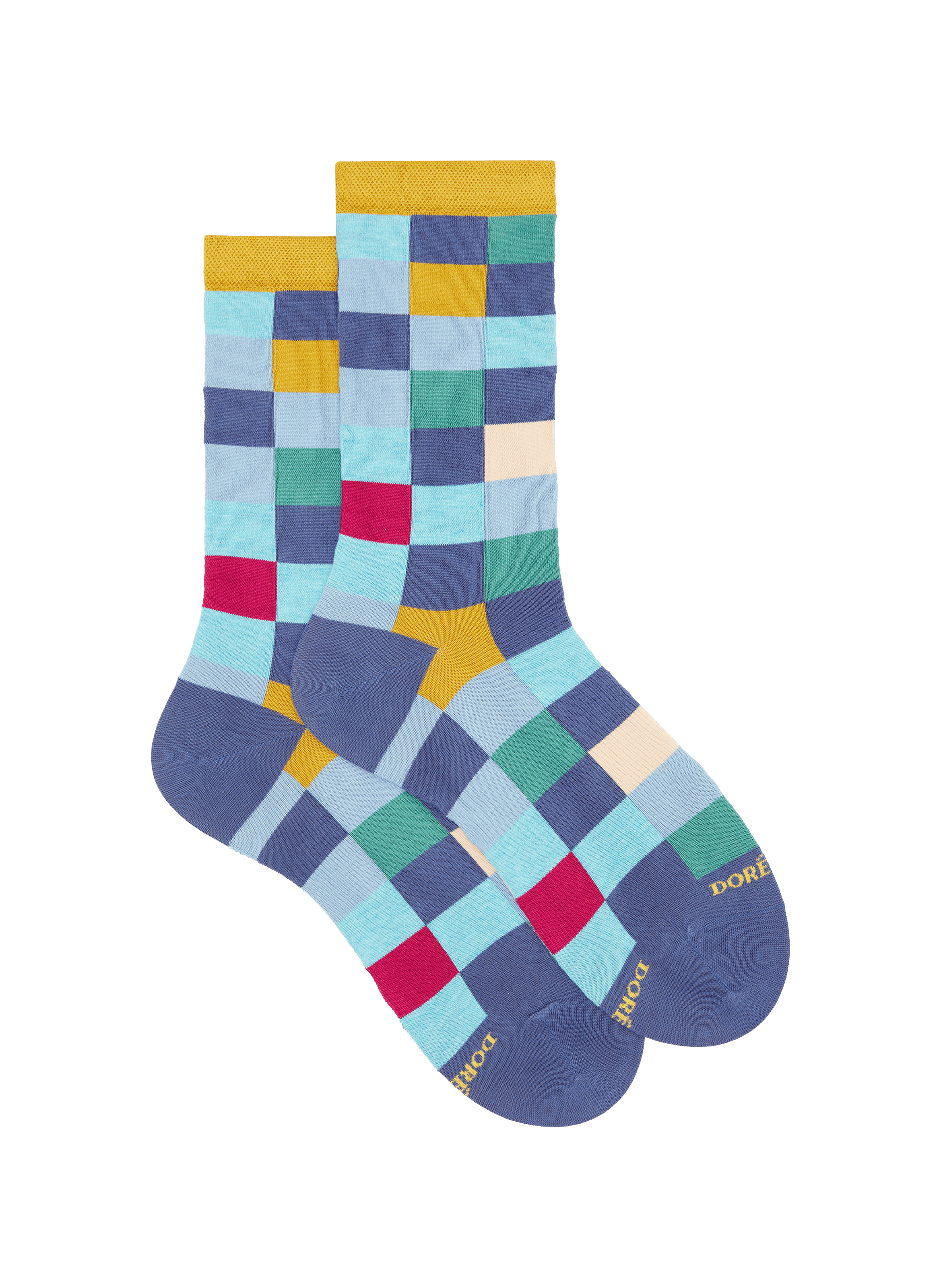 Chaussettes mi-hautes en coton  Bleu
