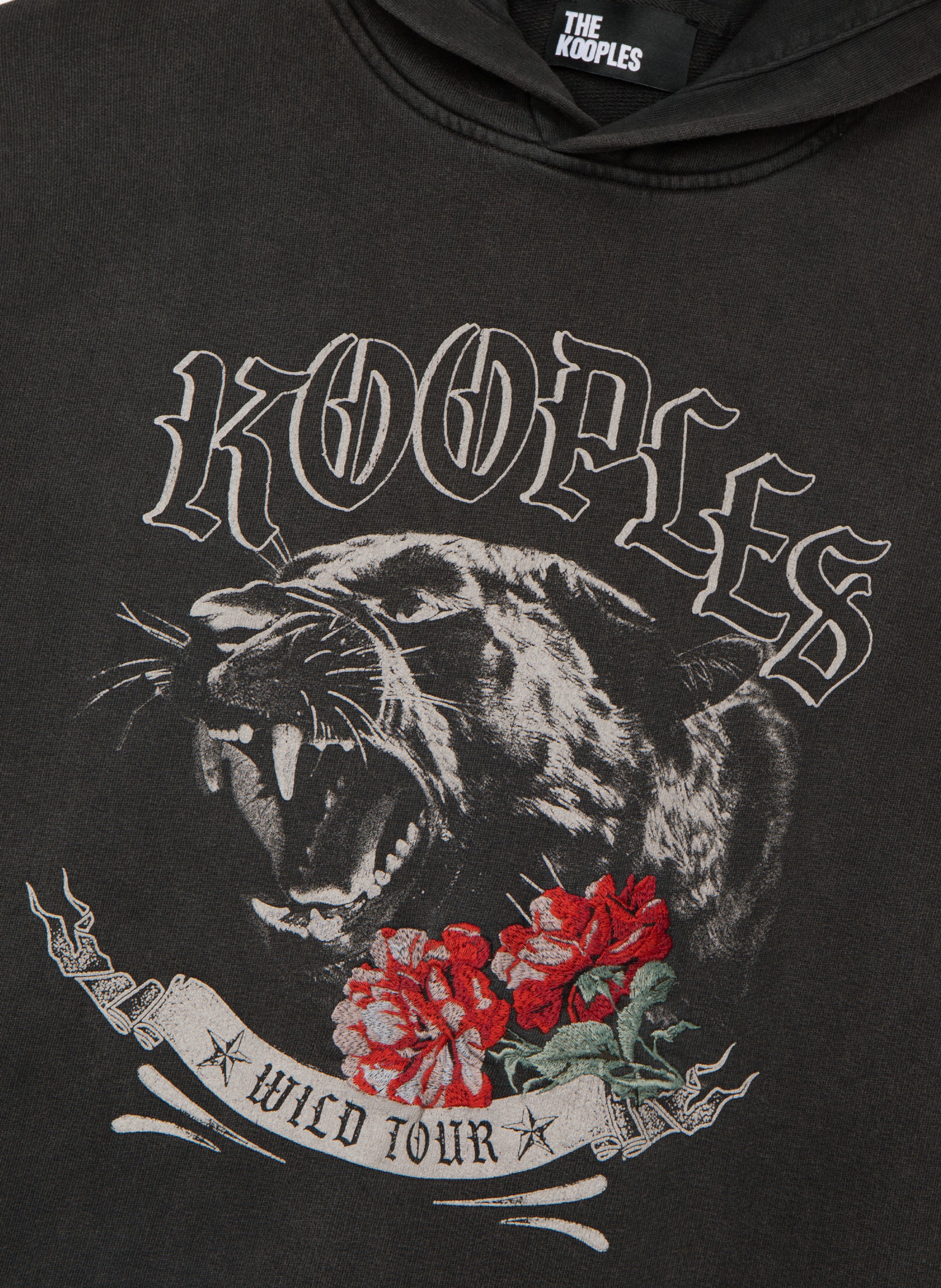 Sweatshirt à capuche avec sérigraphie panthère THE KOOPLES Noir