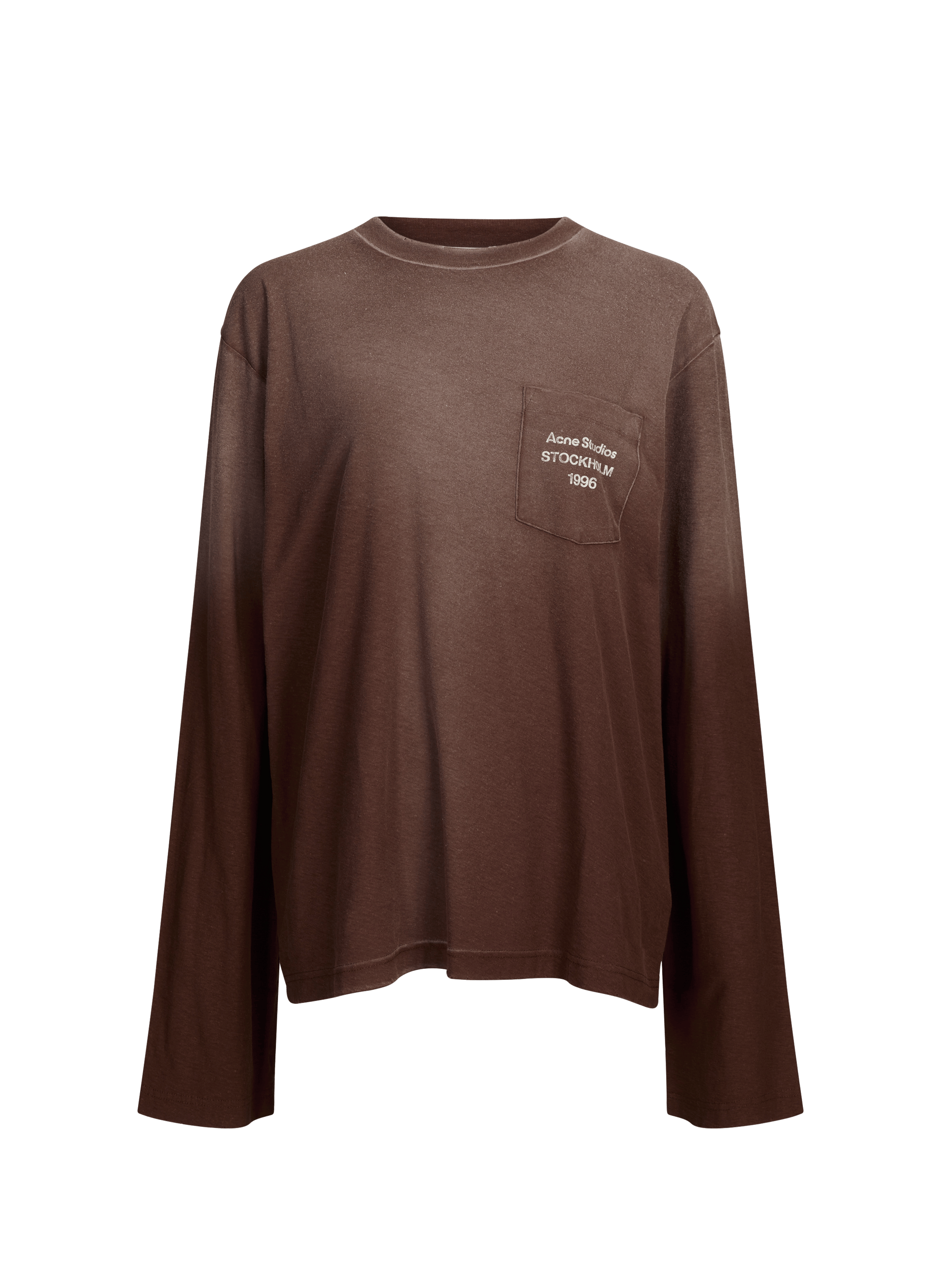 T-shirt manches longues en coton ACNE STUDIOS Marron
