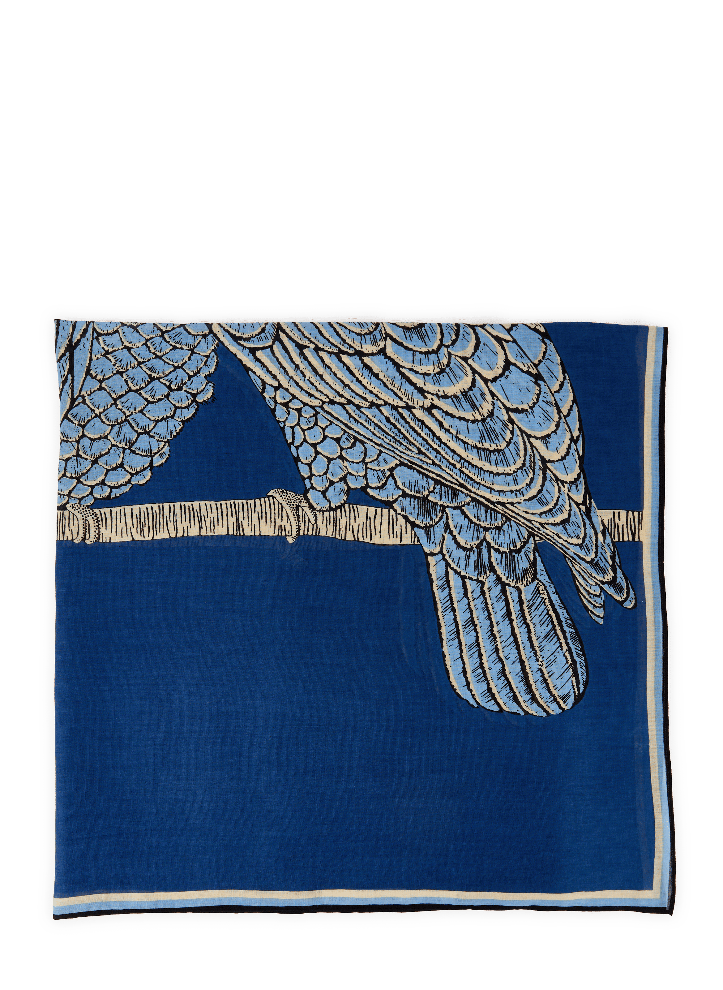 Printed cotton scarf INOUI EDITIONS Blue