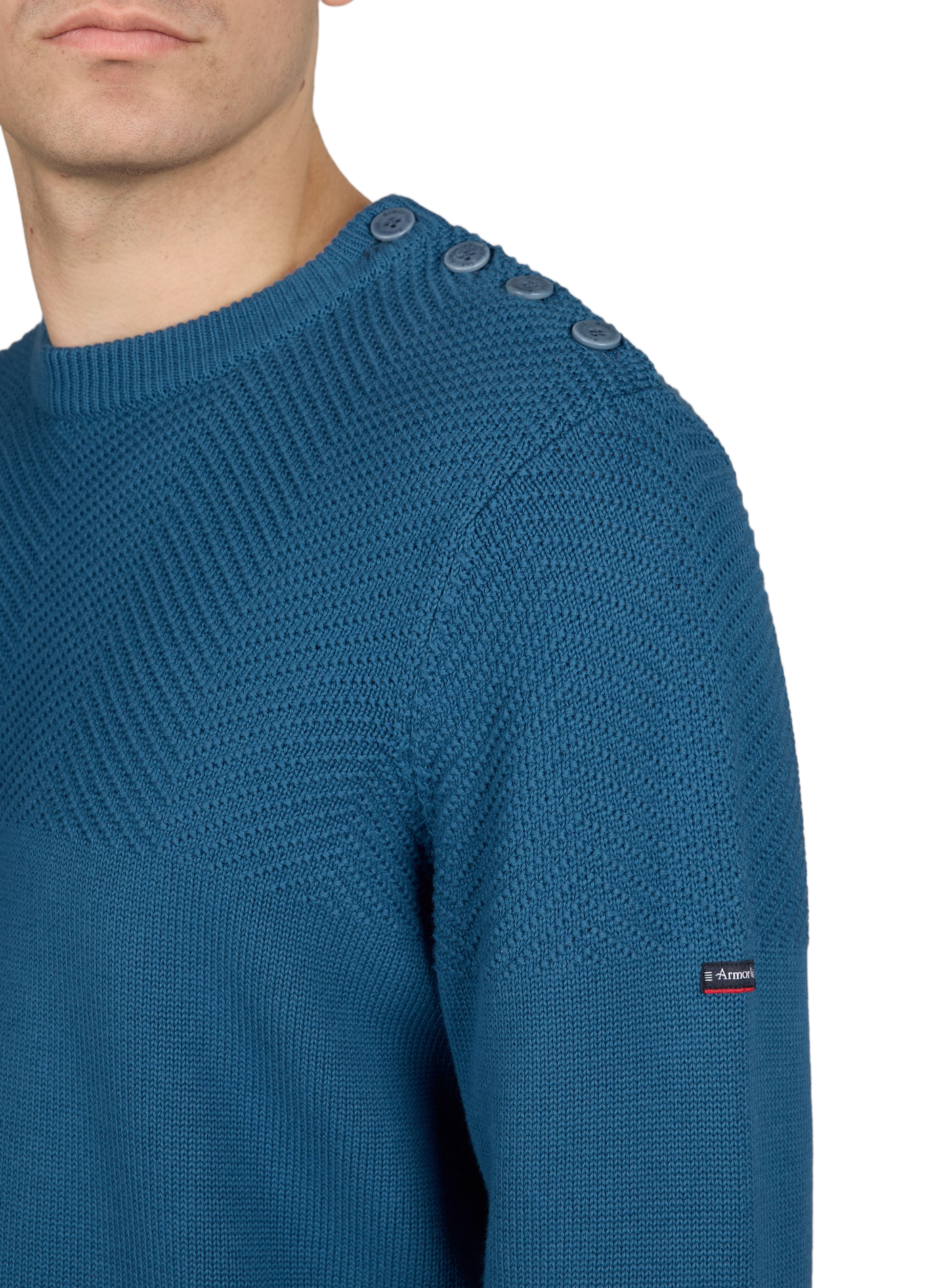 Round neck cotton sweater ARMOR-LUX Blue