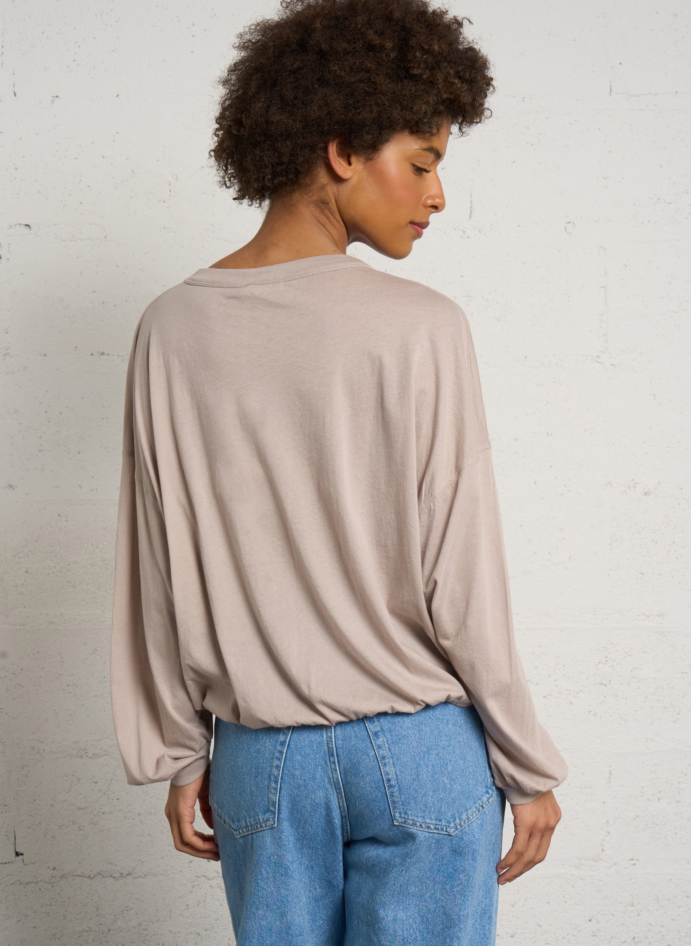 Tee-shirt oversize uni en coton laloom AMERICAN VINTAGE Beige