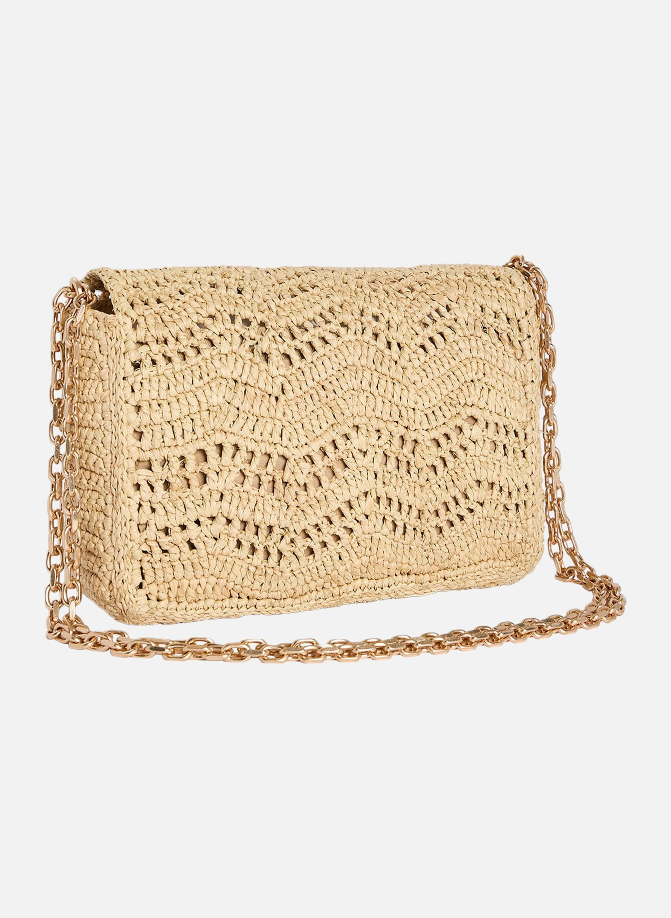 Sac moyen moon en raphia VANESSA BRUNO Beige