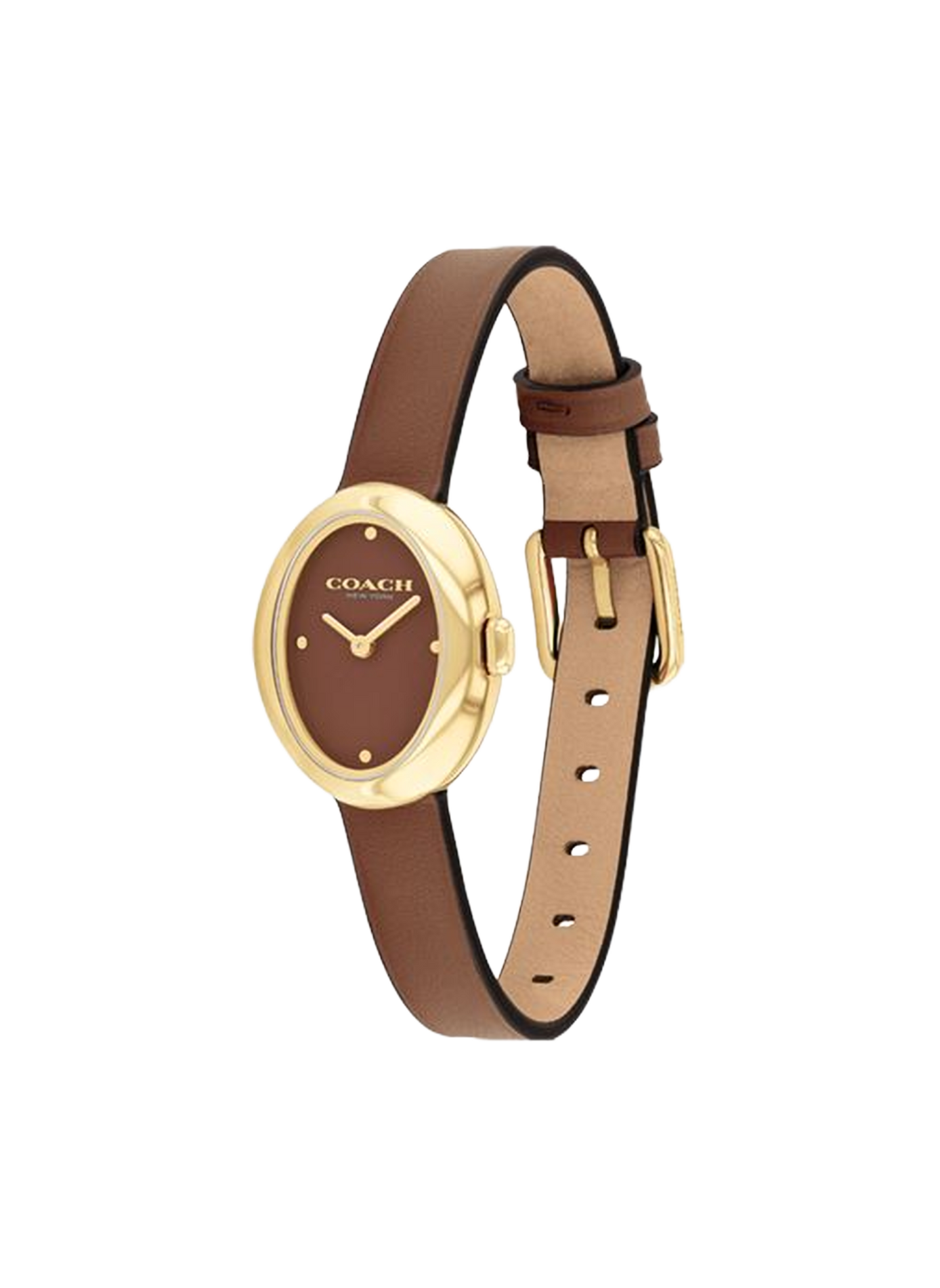 Montre quartz Sammy en cuir COACH MONTRES Marron