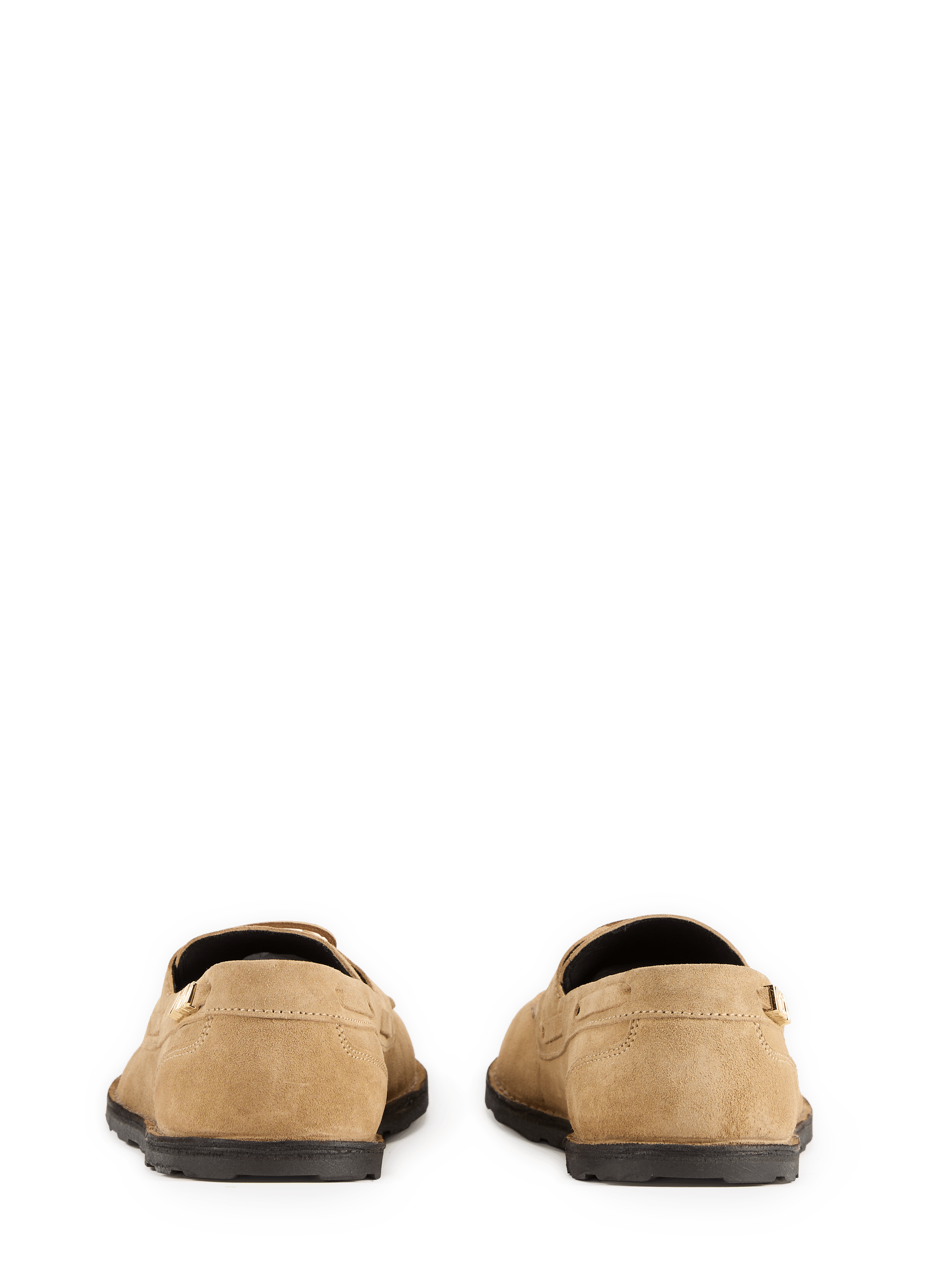 Lace-up Couture suede leather moccasins MOSCHINO Brown