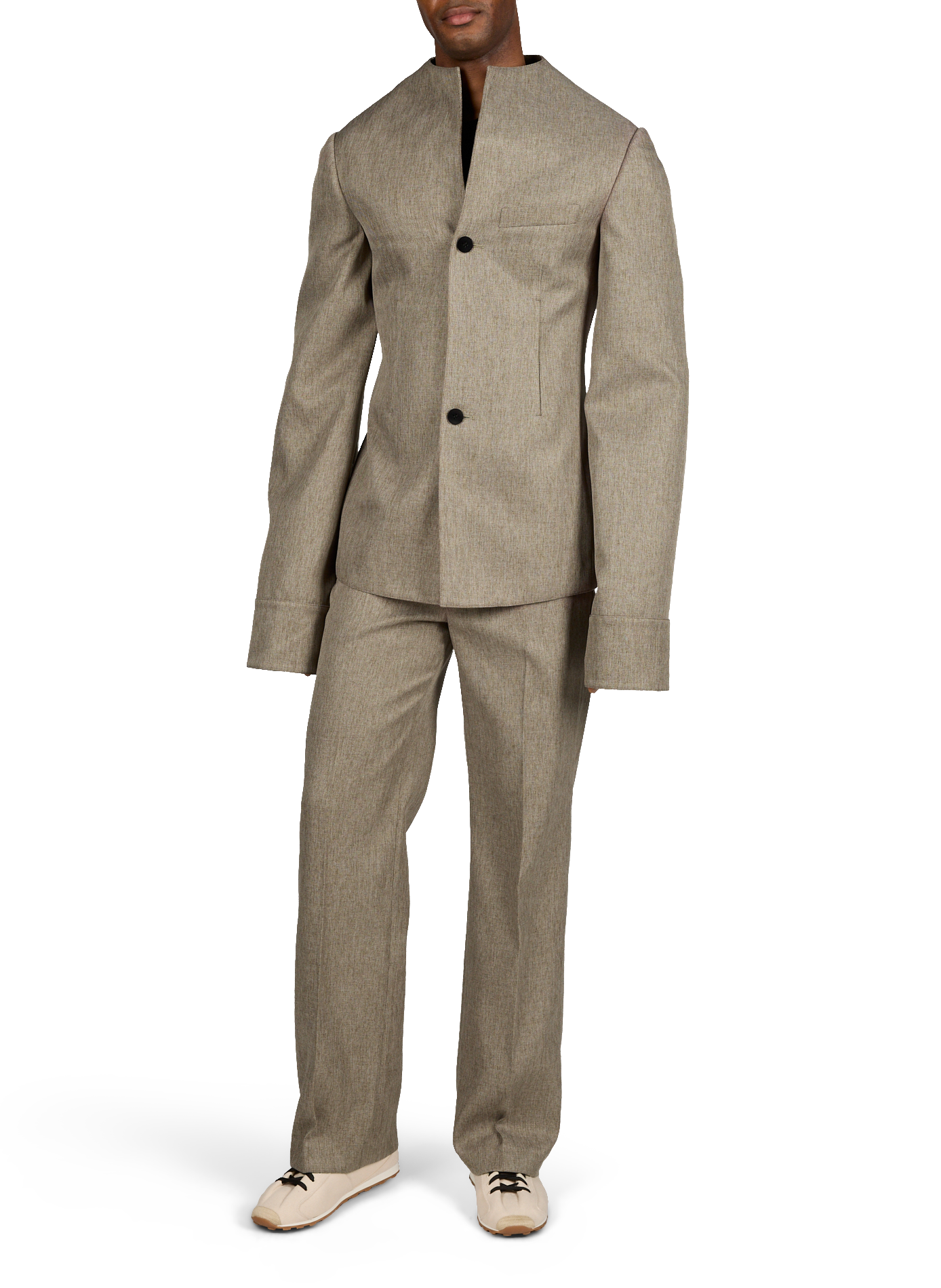 Pantalon en tweed droit SEAN SUEN Gris