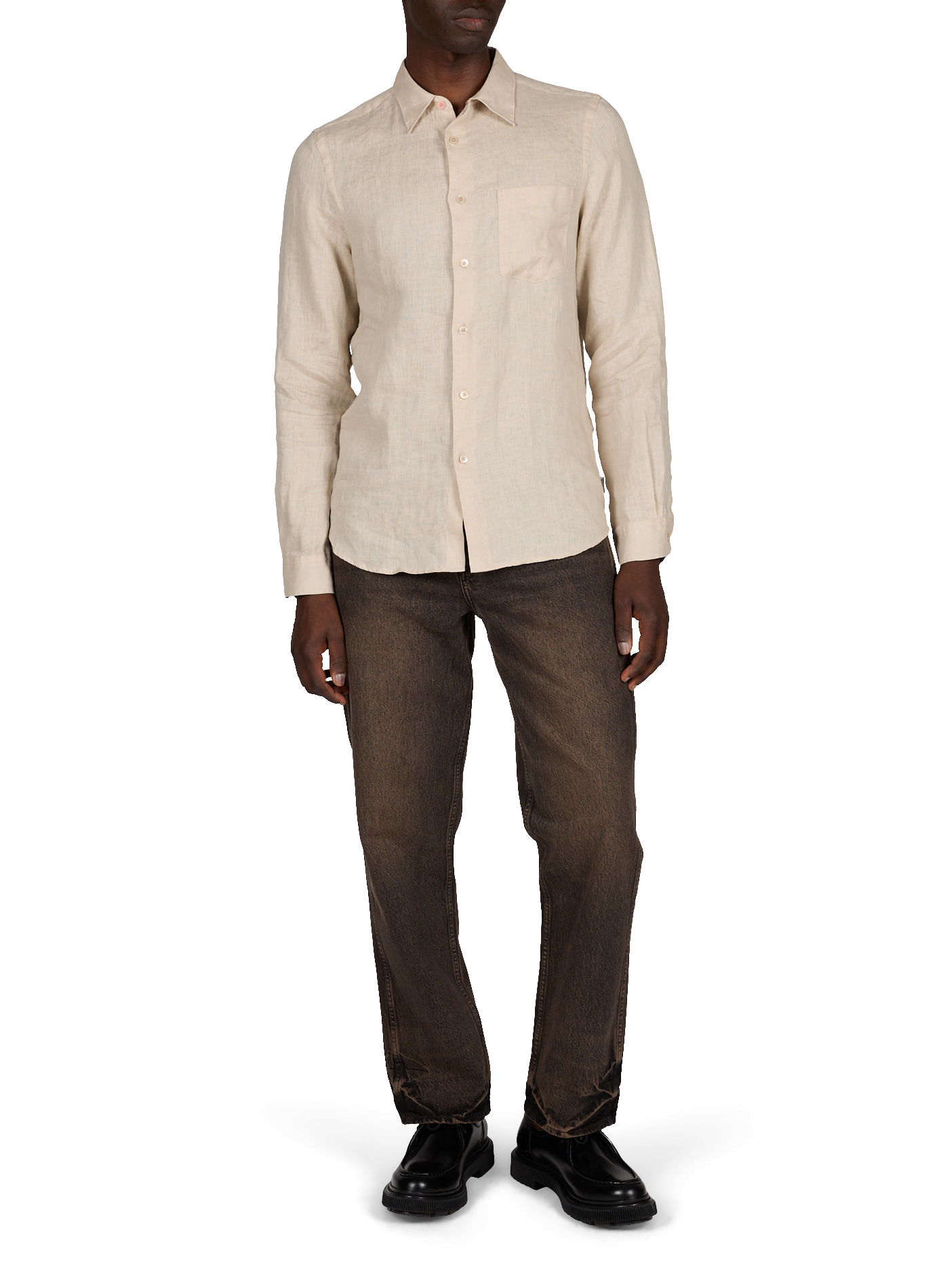 Buttoned straight linen shirt PAUL SMITH Beige