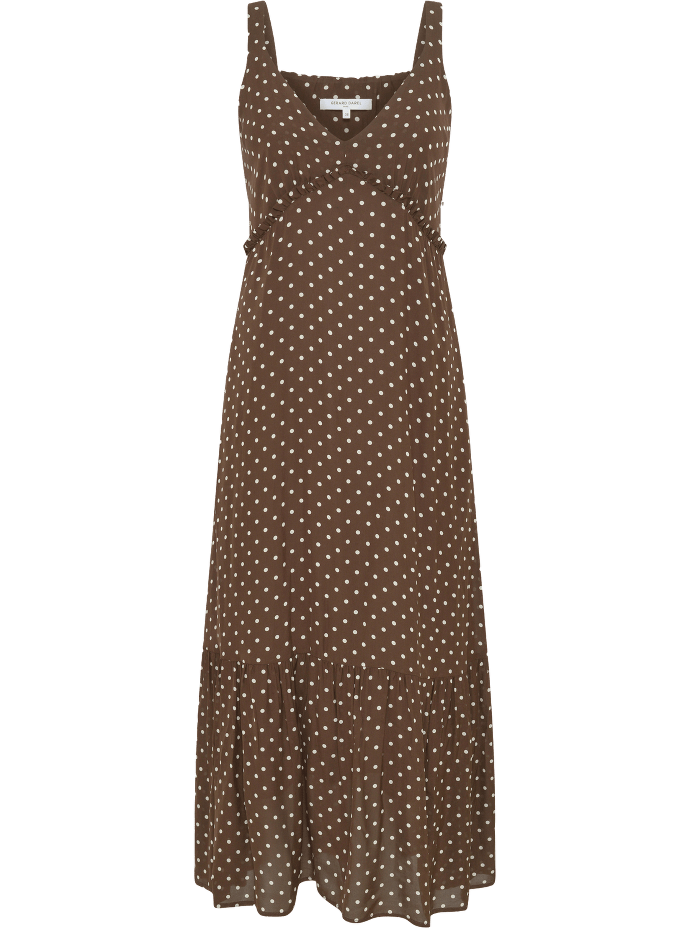 Robe sans manche à pois - racine GERARD DAREL Marron