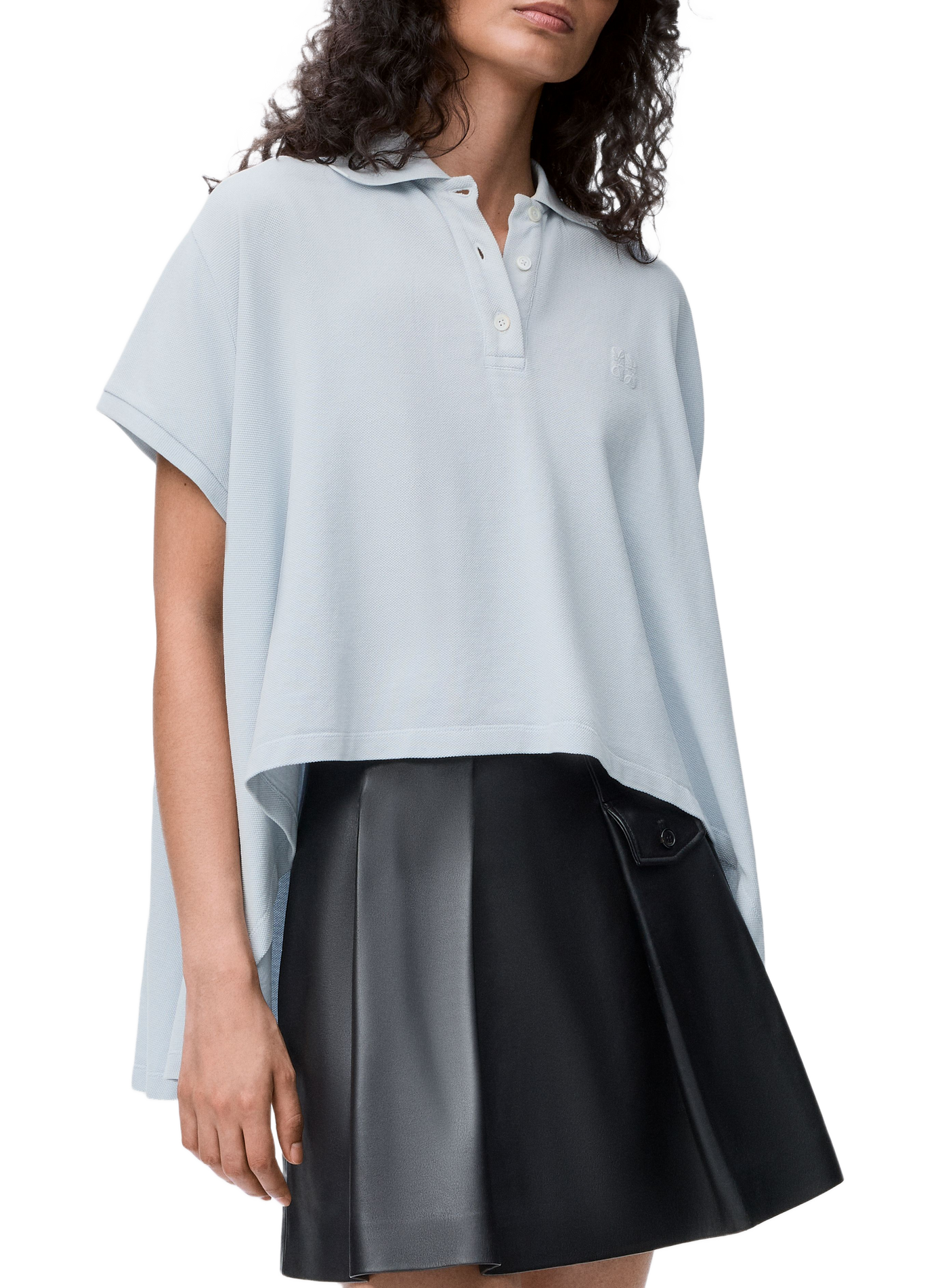 A-line cotton polo LOEWE Blue