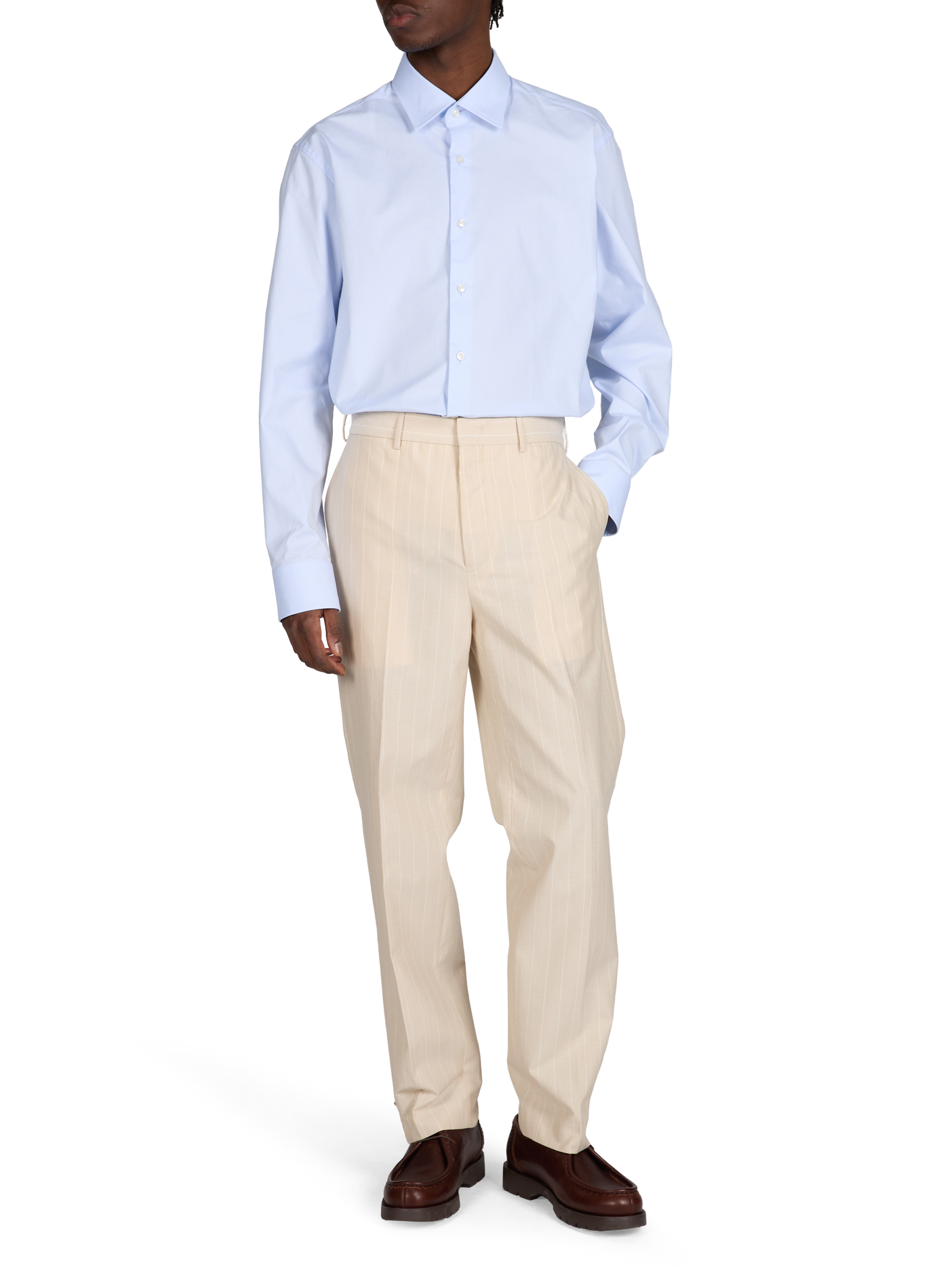 Chemise Joe unie en coton mélangé BOSS Bleu