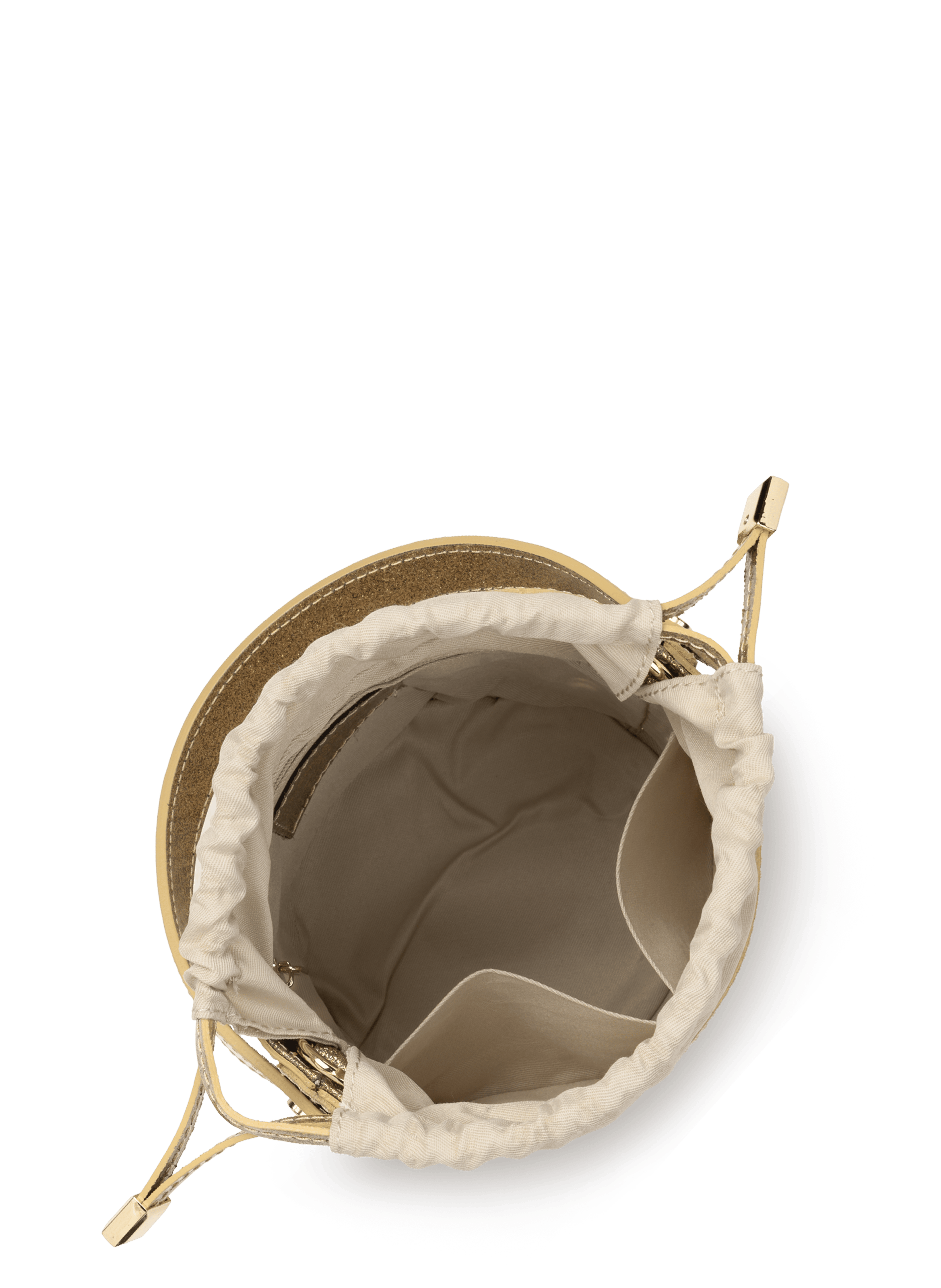 Petit sac seau - cannage rotin LANCASTER Doré