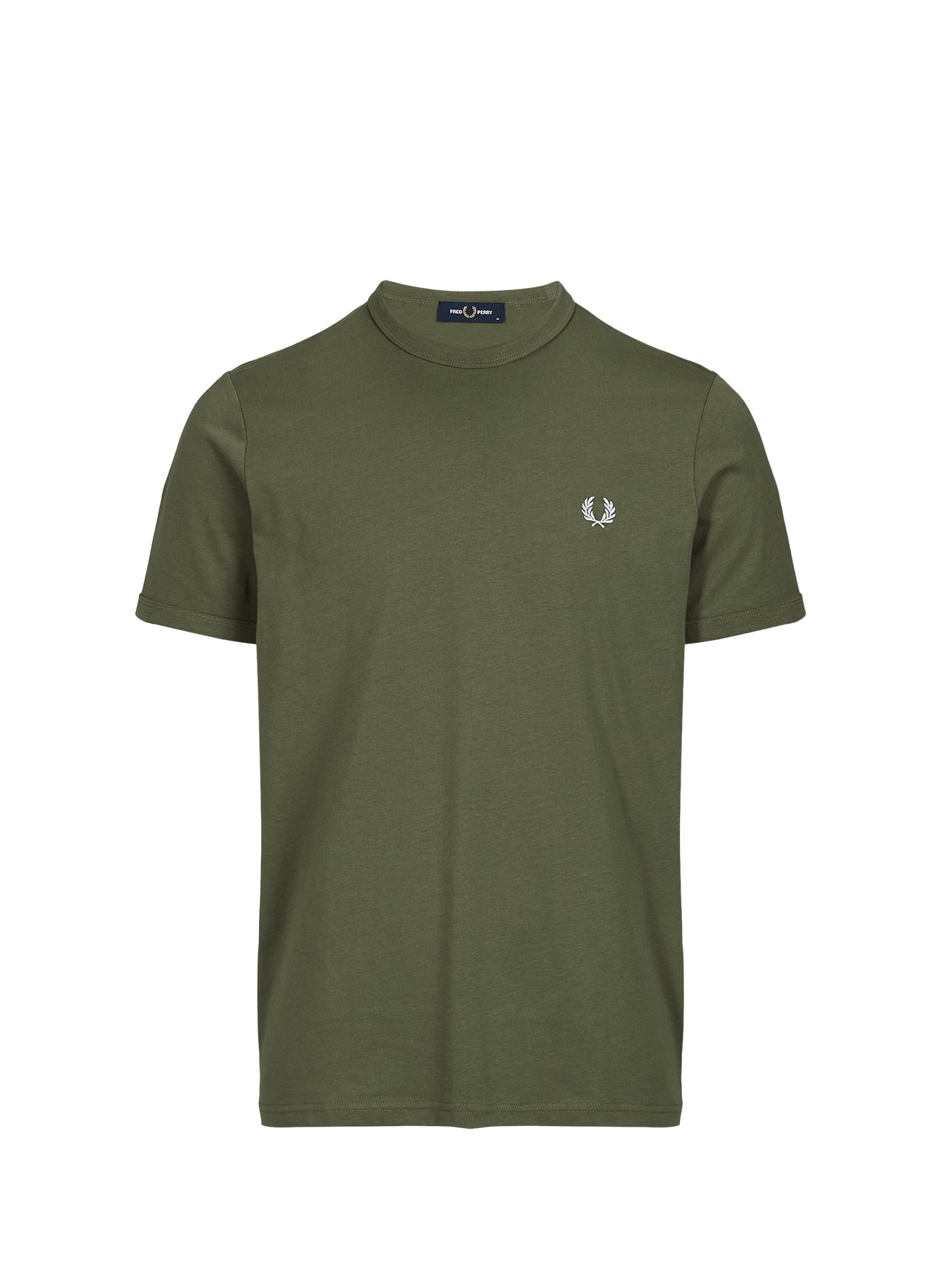 T-shirt à col rond en coton FRED PERRY Vert