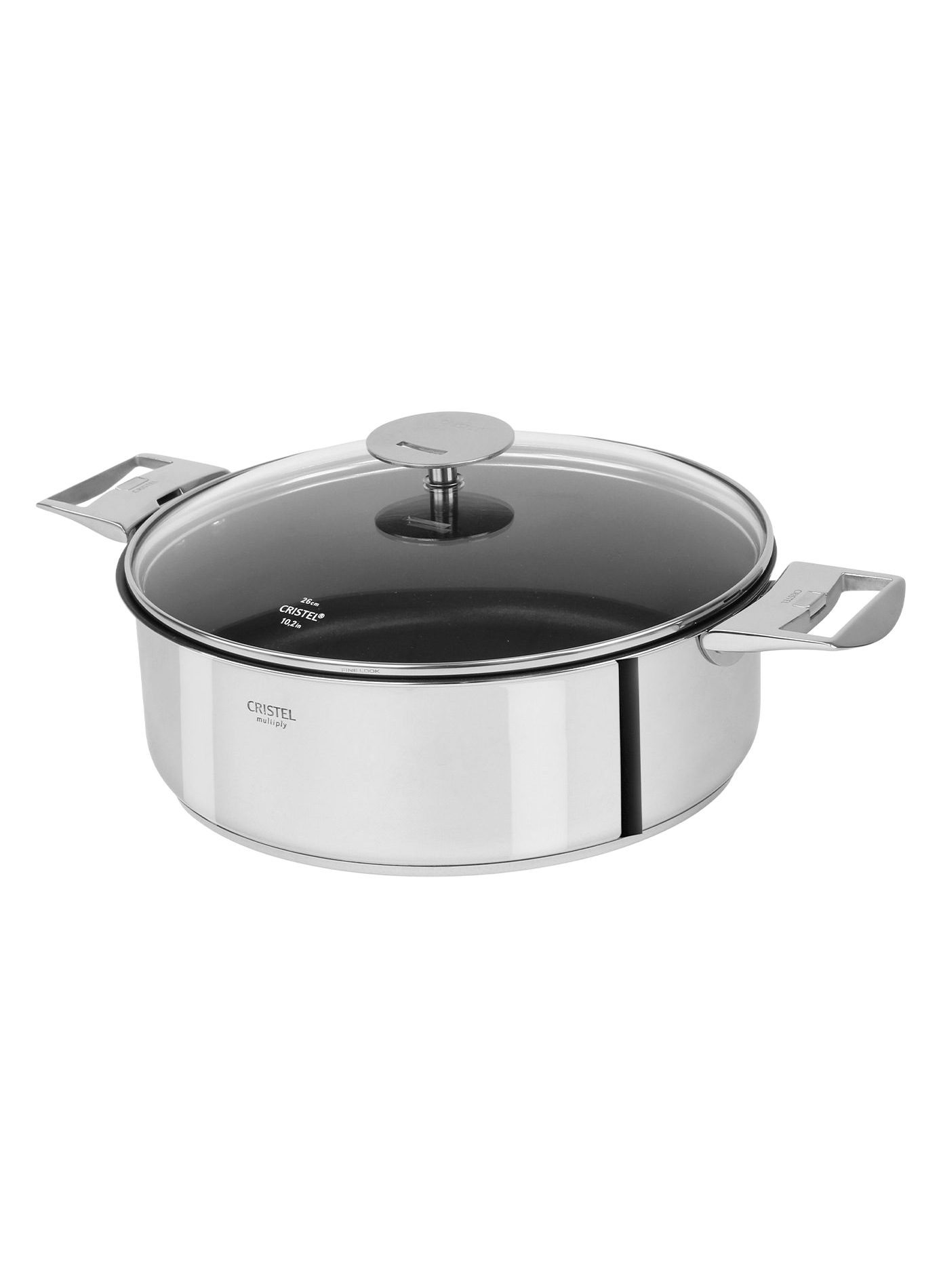Sauteuse anti-adhésive à poignée amovible Casteline en inox CRISTEL Gris