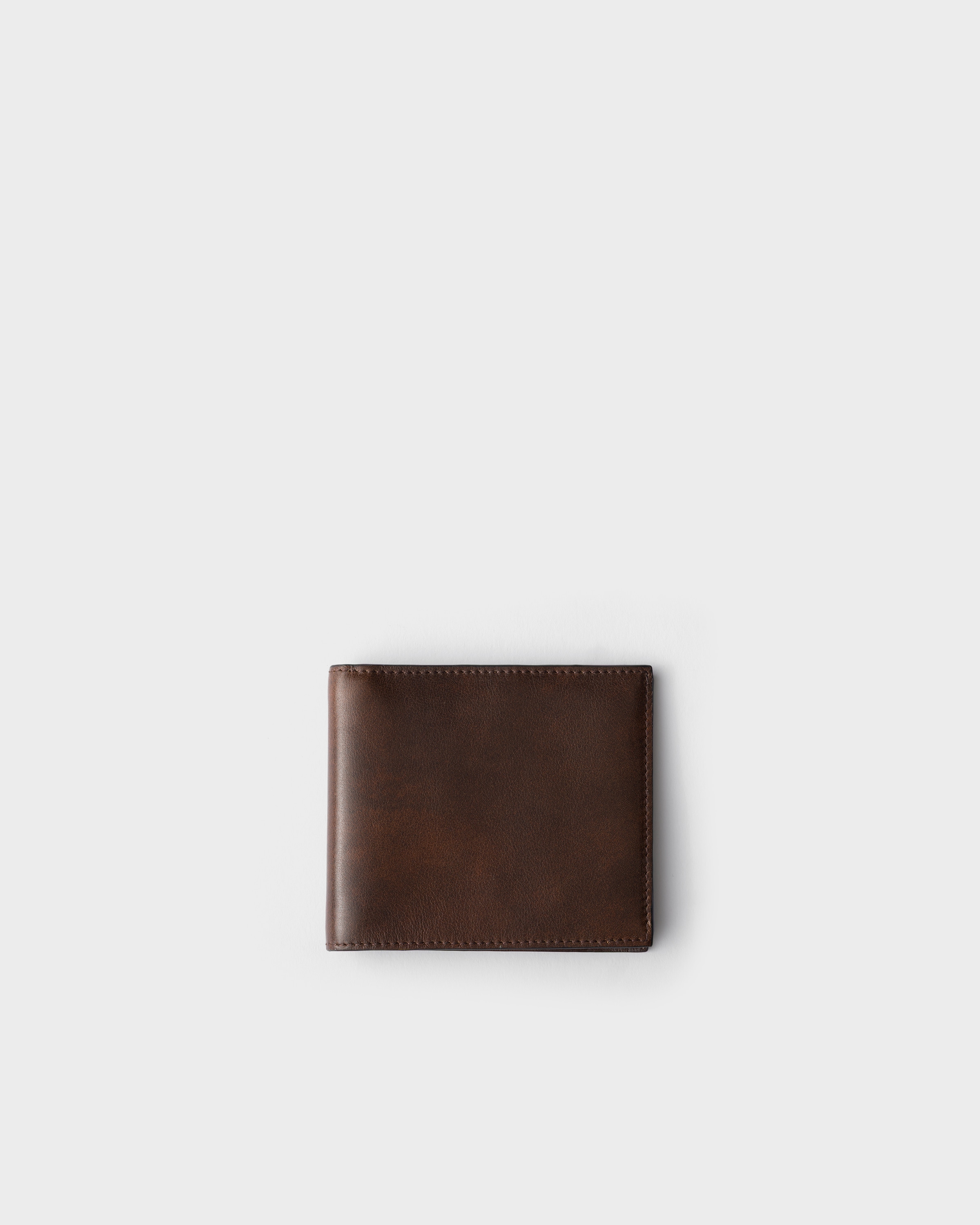 Portefeuille en cuir vieilli PRADA Marron