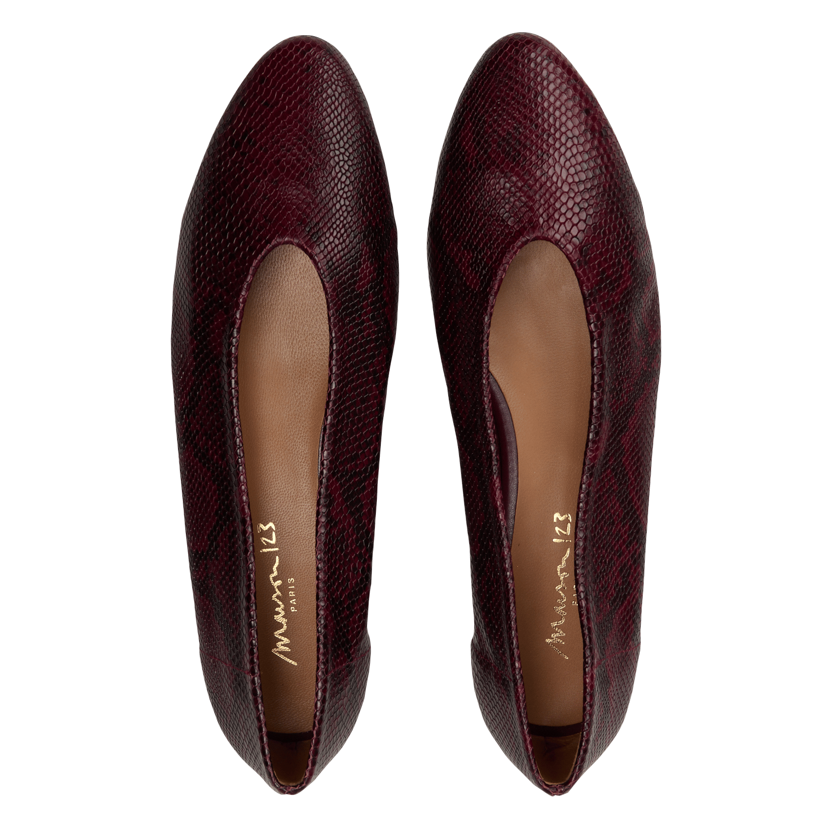 Ballerines en cuir effet python mona MAISON 123 Rouge