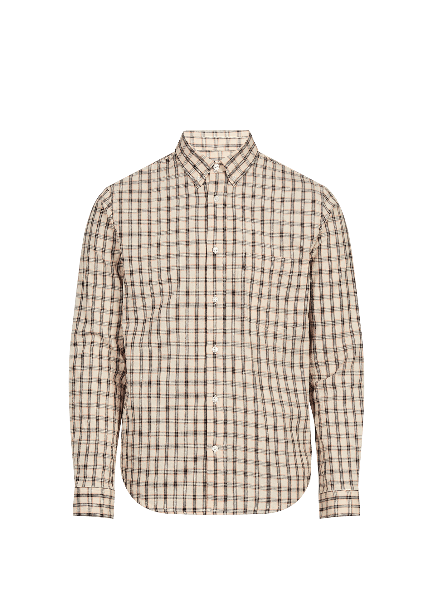 Camisa recta de cuadros de algodón MINIMUM Beige