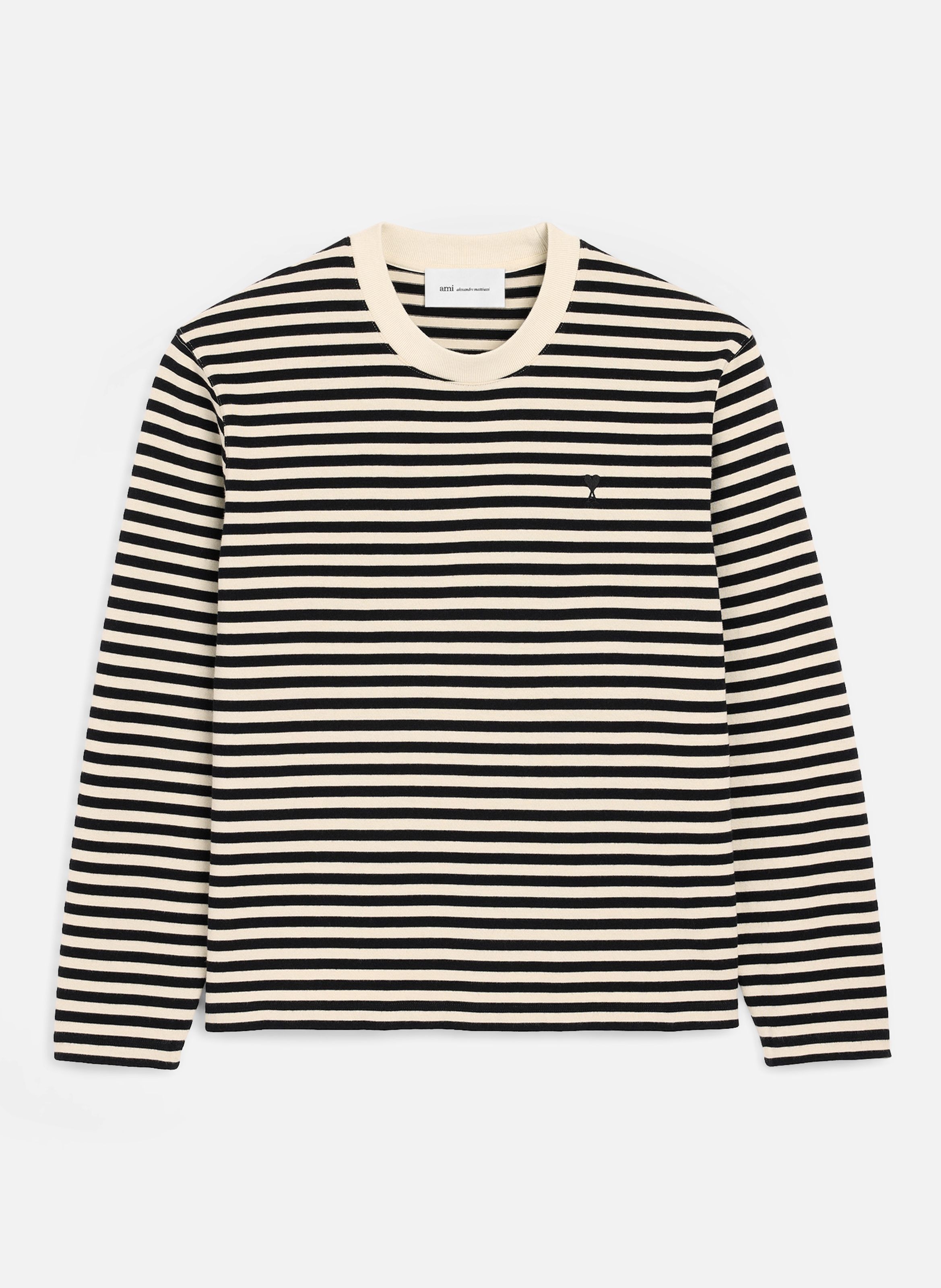 T-shirt marinière unisexe en coton ami de coeur AMI PARIS Noir