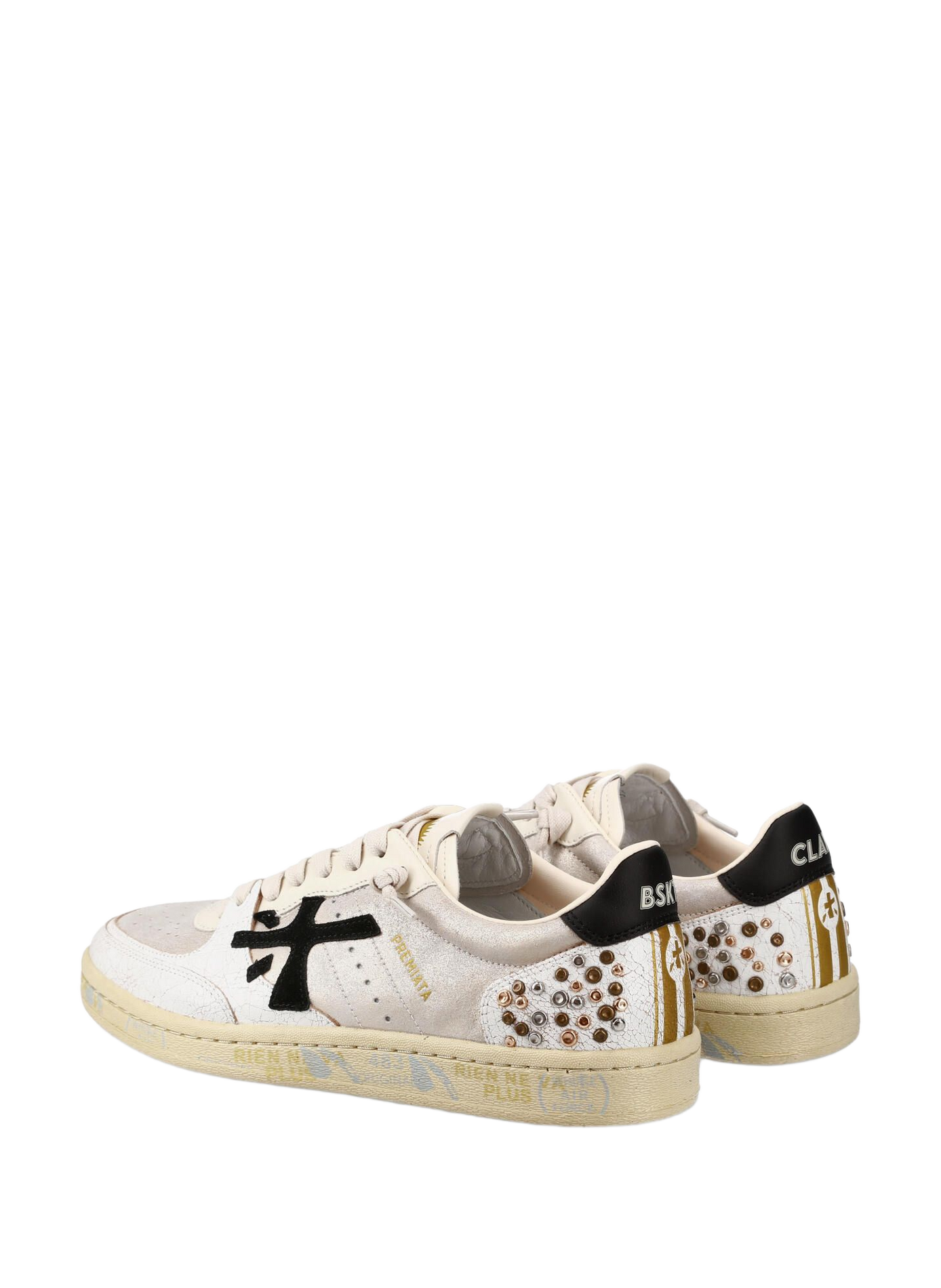 Baskets basses BSKT CLAYD à lacets en cuir mélangé PREMIATA Blanc