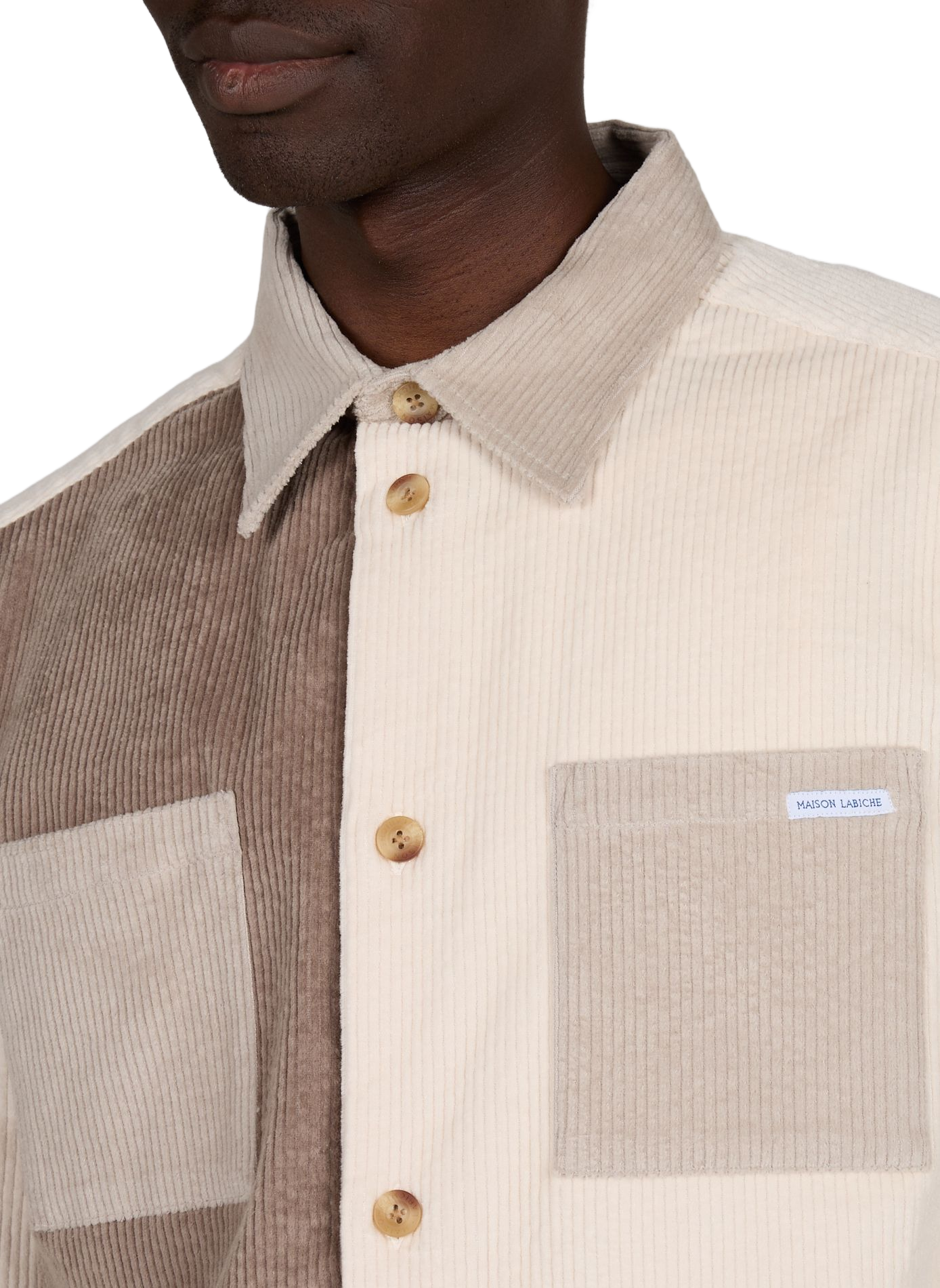 Straight classic collar shirt in blended cotton MAISON LABICHE Beige