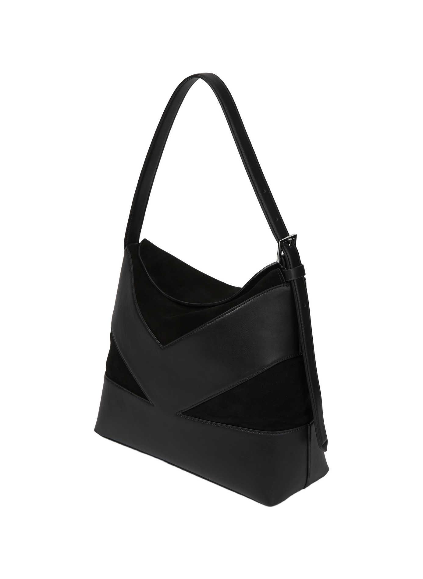 Dual-material Shoulder bag  KARL LAGERFELD Black