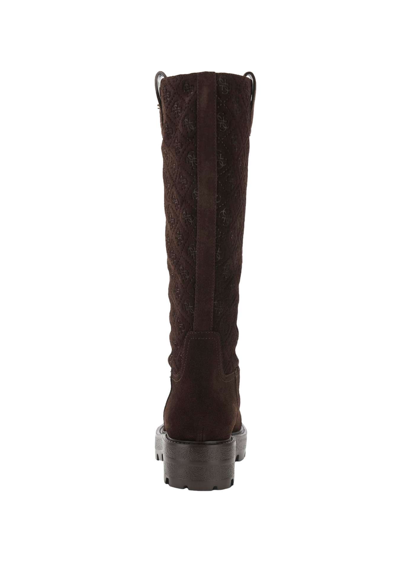 Suede leather monogram-pattern boots GUESS Brown