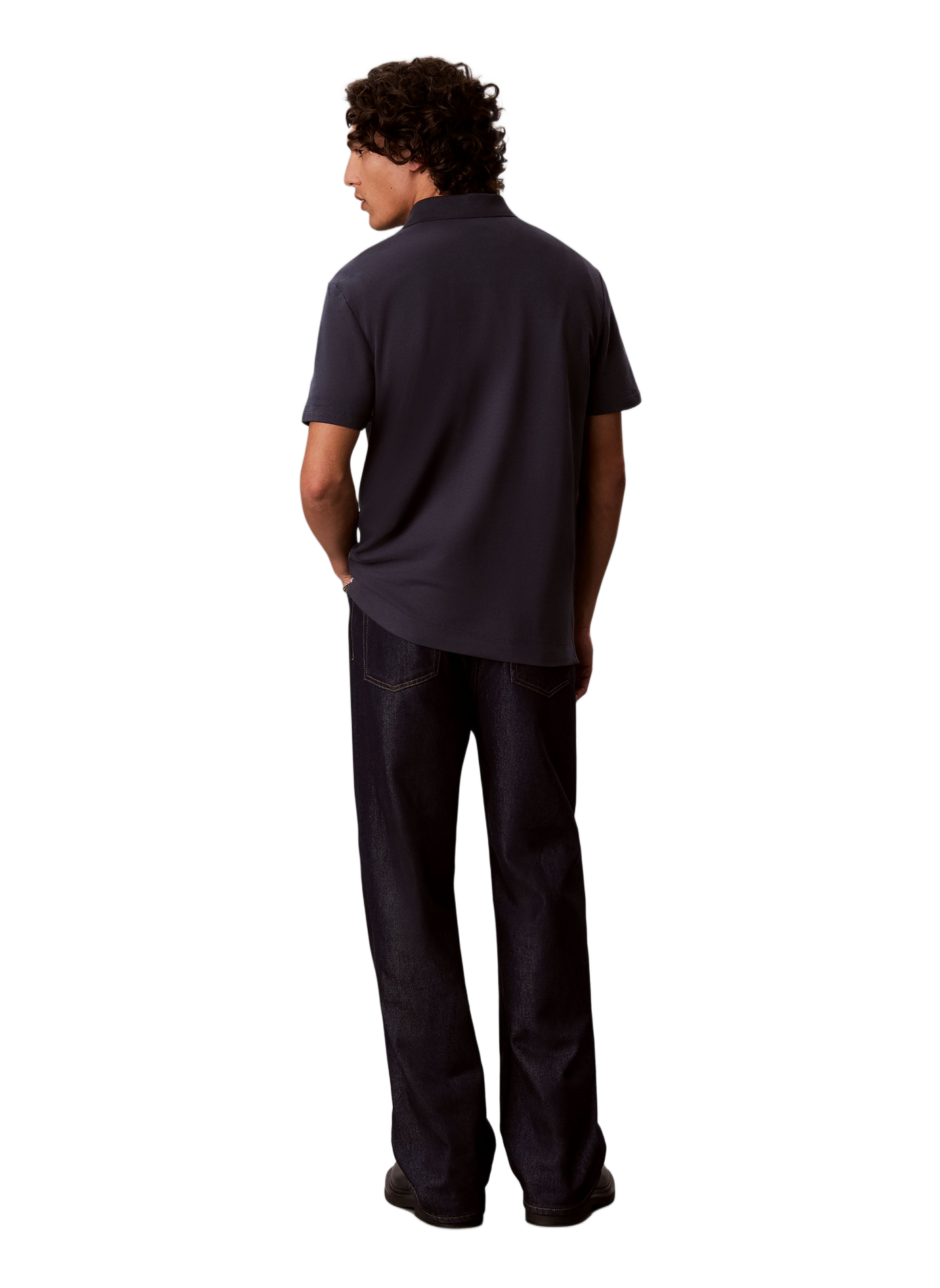 Polo manches courtes en coton CALVIN KLEIN Blau