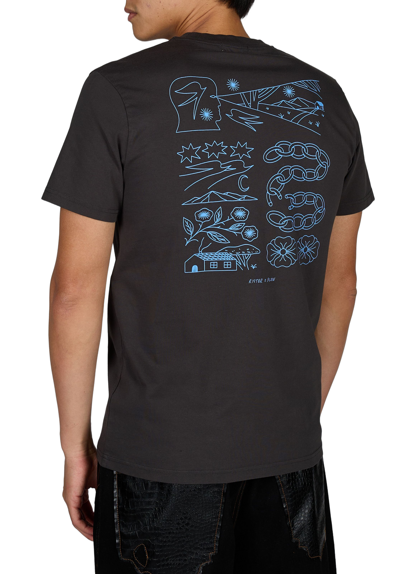 Oversize T-Shirt aus Baumwolle OLOW Schwarz