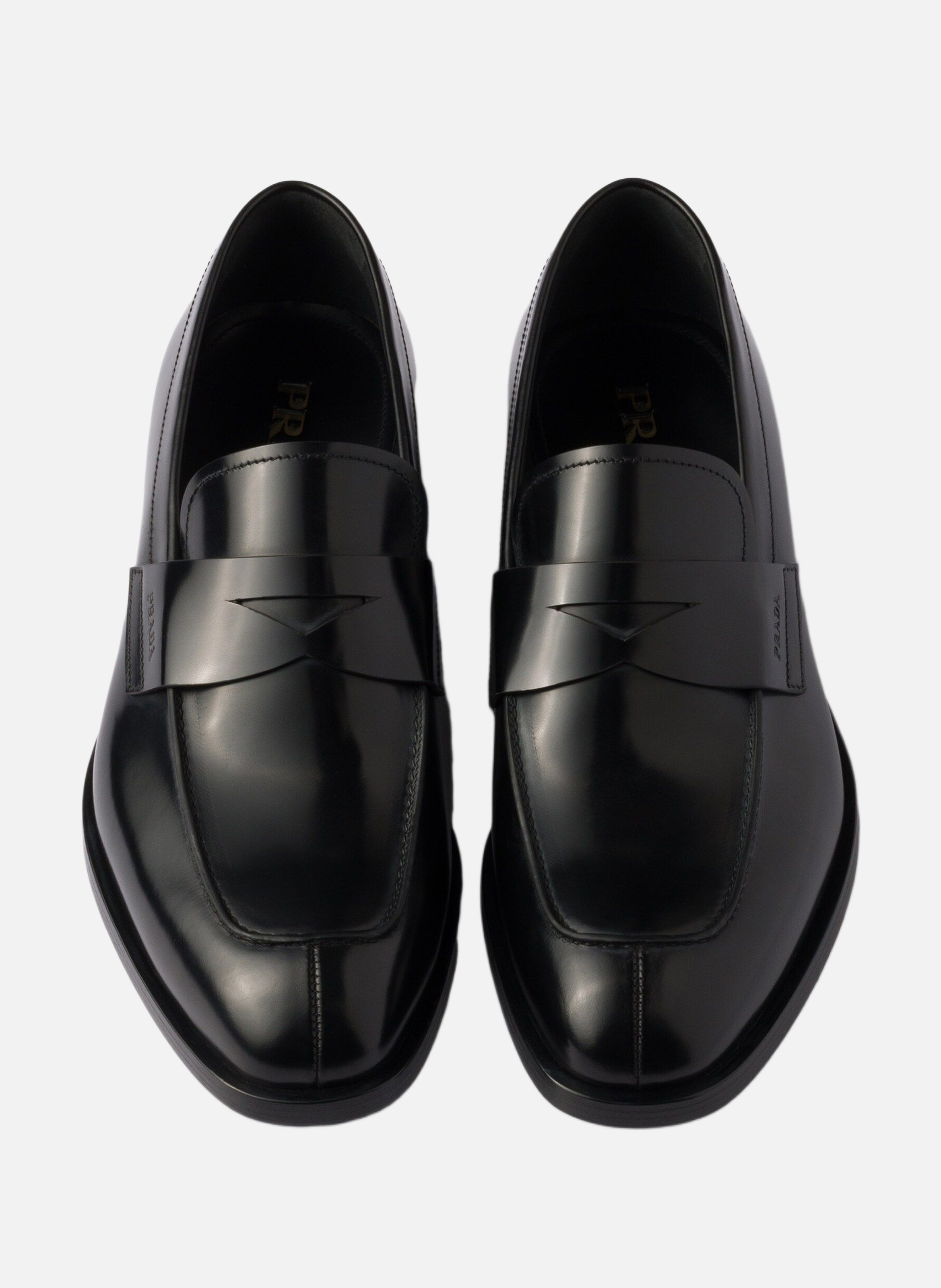 Mocassins en cuir brossé PRADA Noir