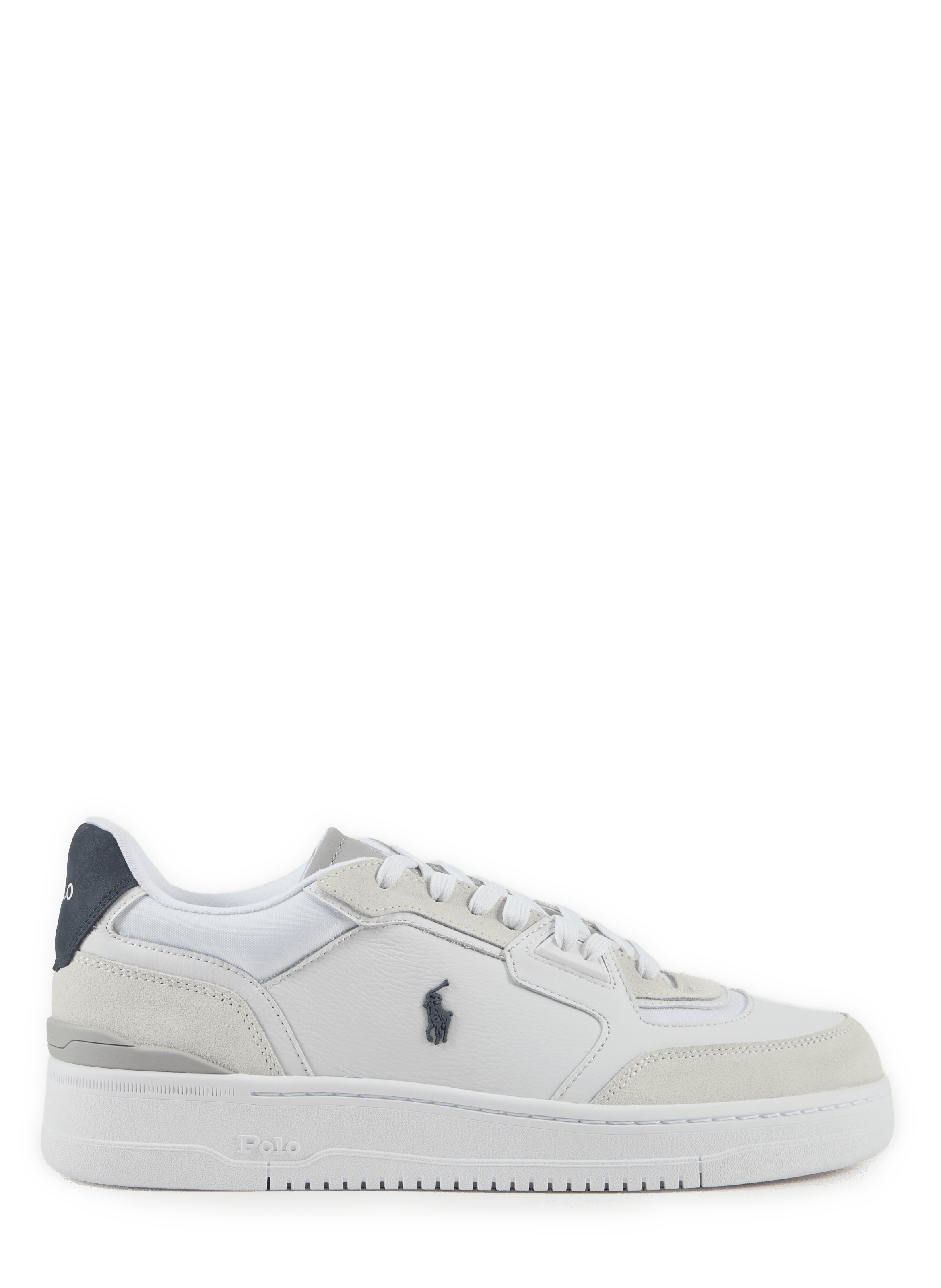 Open Masters mixed-leather lace-up sneakers POLO RALPH LAUREN White